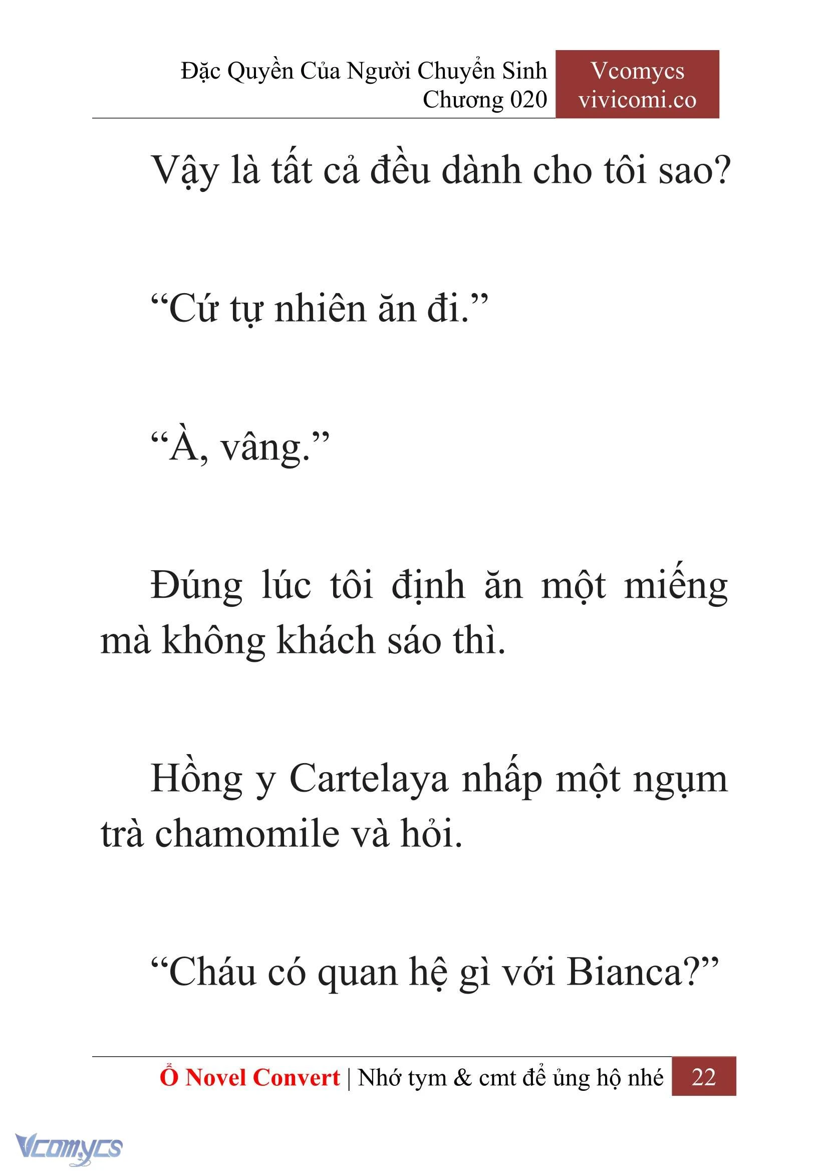 [Novel] Đặc Quyền Của Người Chuyển Sinh Chapter  20 - 24