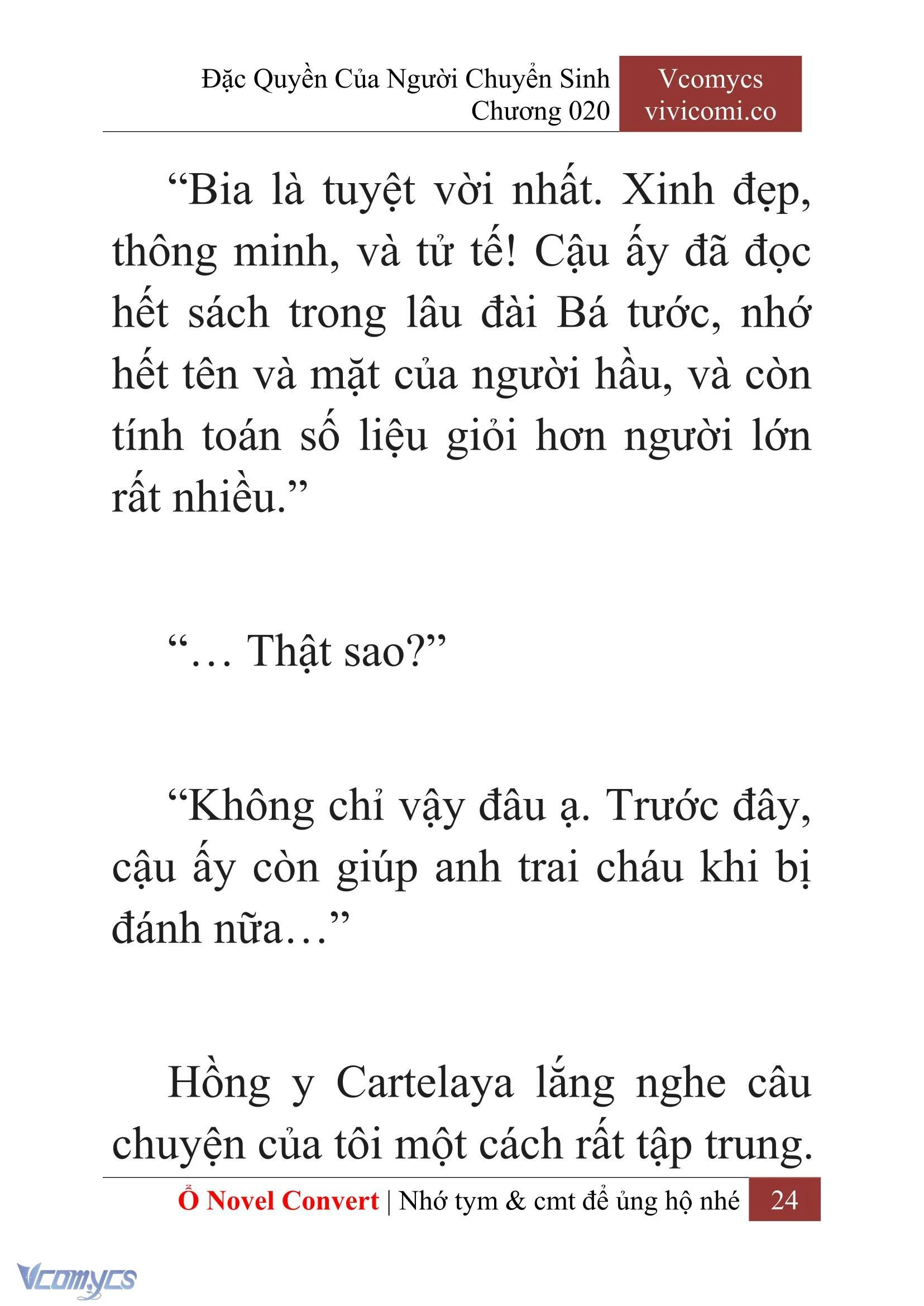 [Novel] Đặc Quyền Của Người Chuyển Sinh Chapter  20 - 26