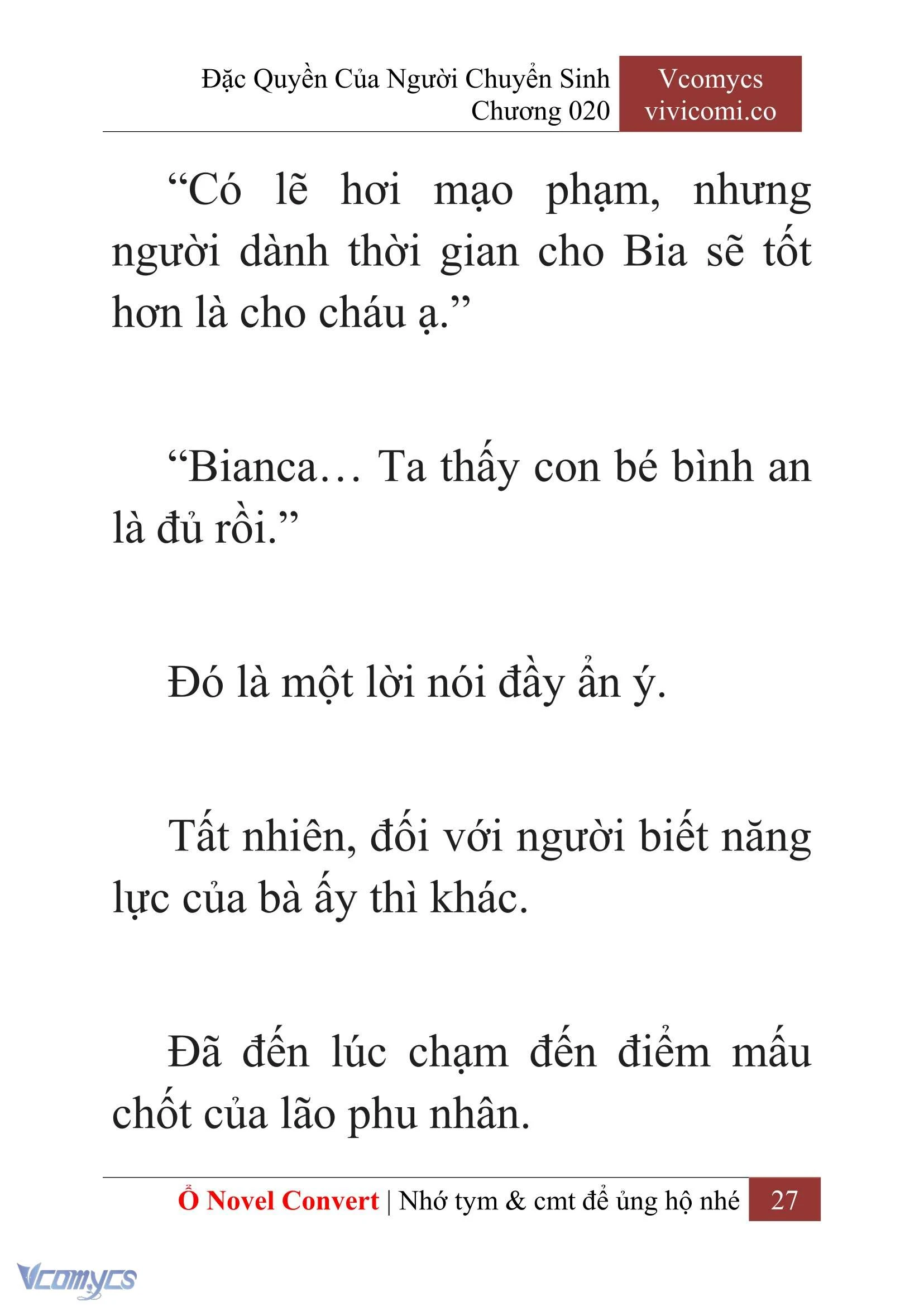 [Novel] Đặc Quyền Của Người Chuyển Sinh Chapter  20 - 29