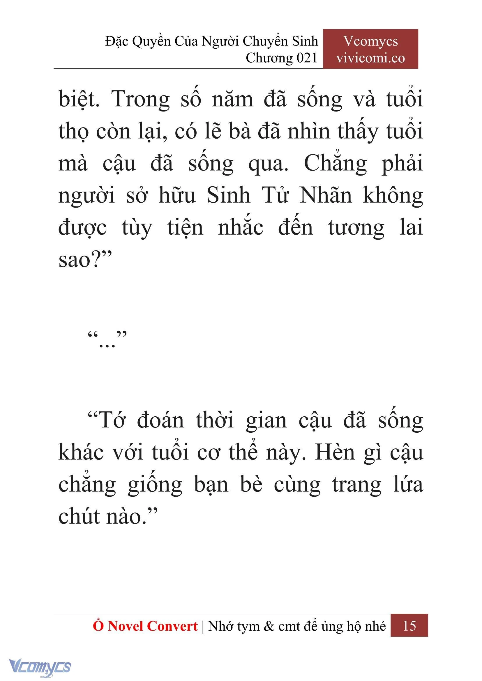 [Novel] Đặc Quyền Của Người Chuyển Sinh Chapter  21 - 17