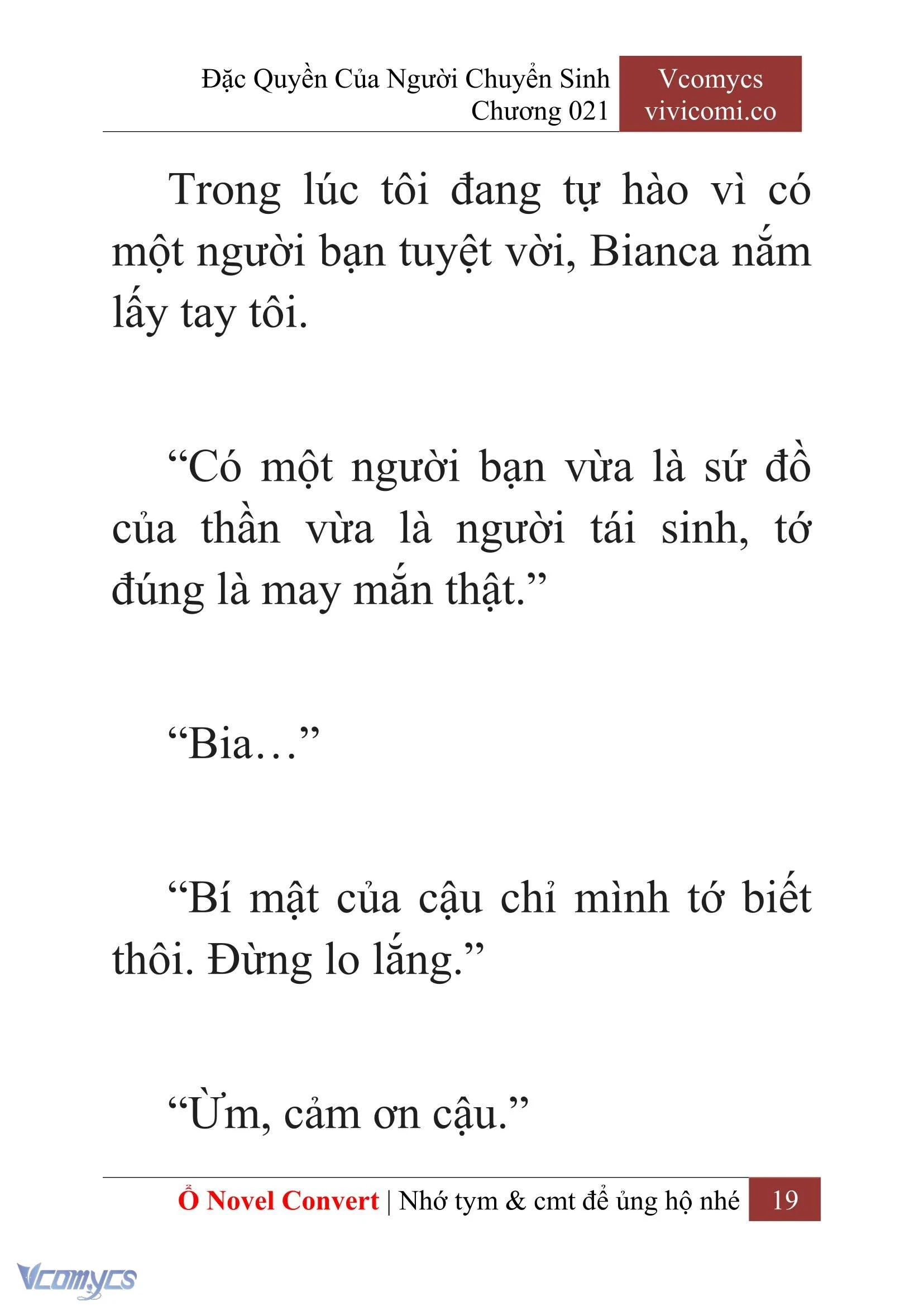 [Novel] Đặc Quyền Của Người Chuyển Sinh Chapter  21 - 21