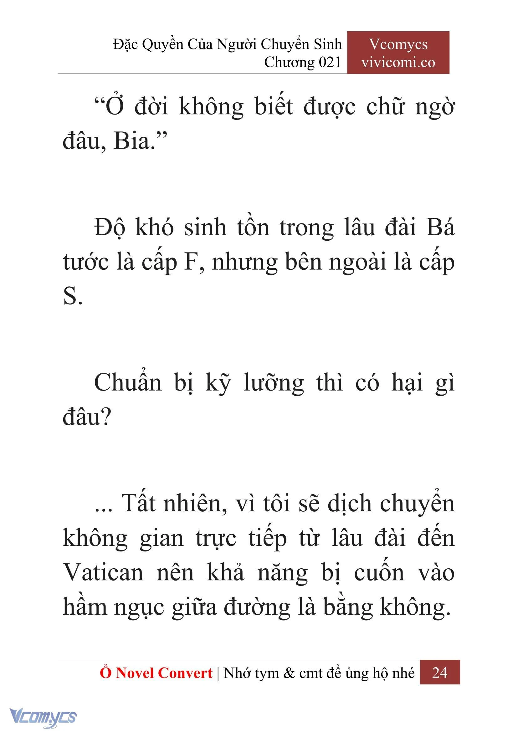 [Novel] Đặc Quyền Của Người Chuyển Sinh Chapter  21 - 26
