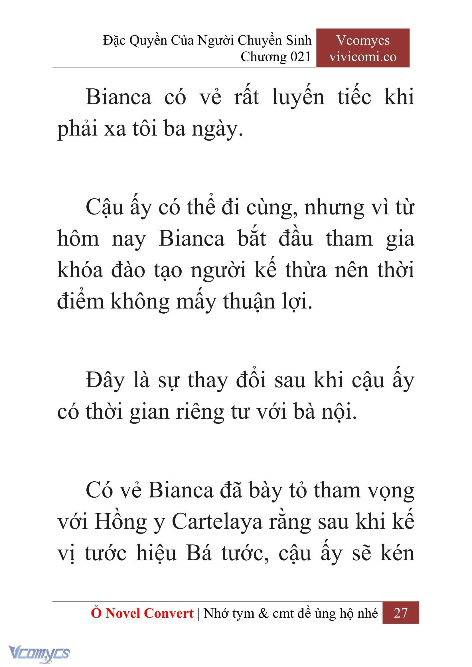 [Novel] Đặc Quyền Của Người Chuyển Sinh Chapter  21 - 29