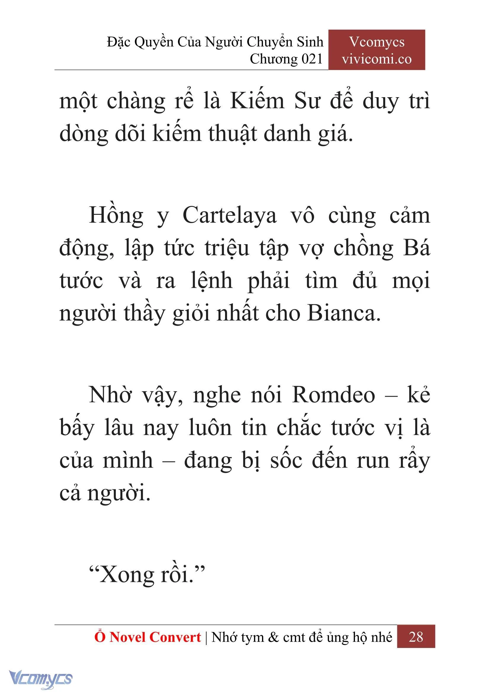[Novel] Đặc Quyền Của Người Chuyển Sinh Chapter  21 - 30
