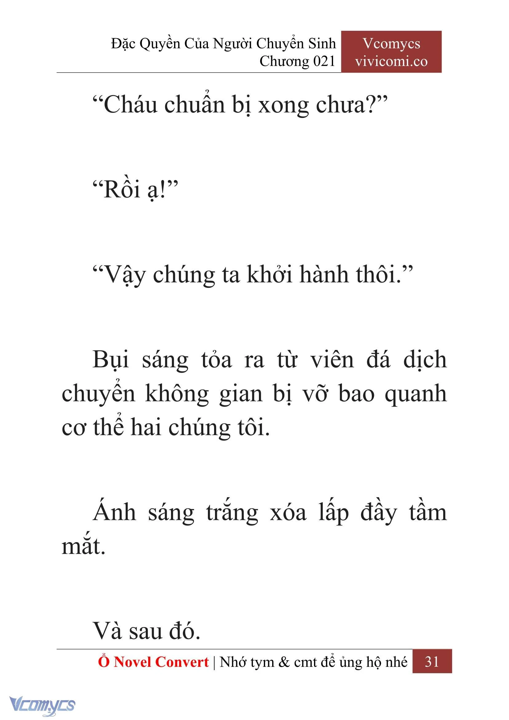 [Novel] Đặc Quyền Của Người Chuyển Sinh Chapter  21 - 33