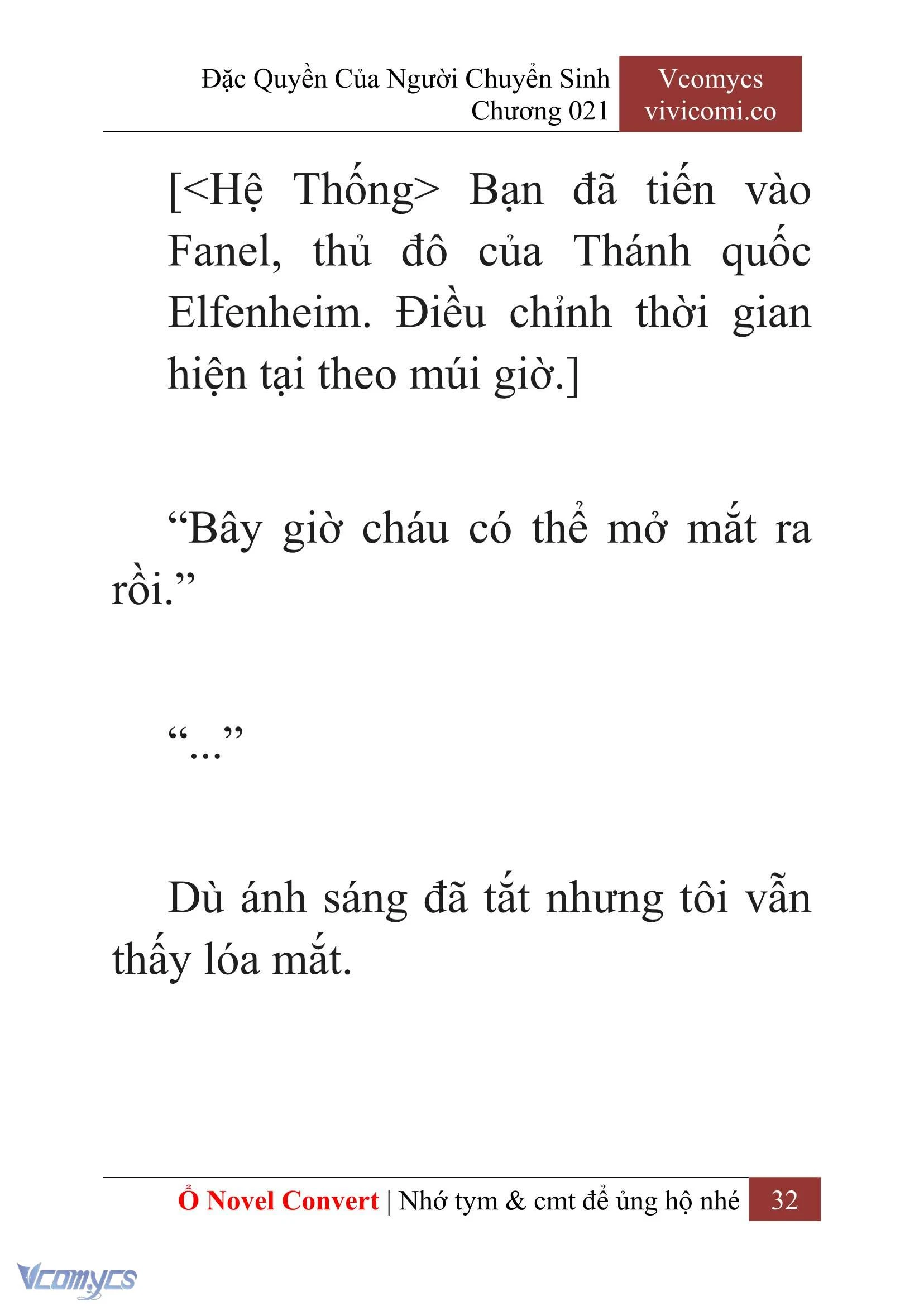 [Novel] Đặc Quyền Của Người Chuyển Sinh Chapter  21 - 34