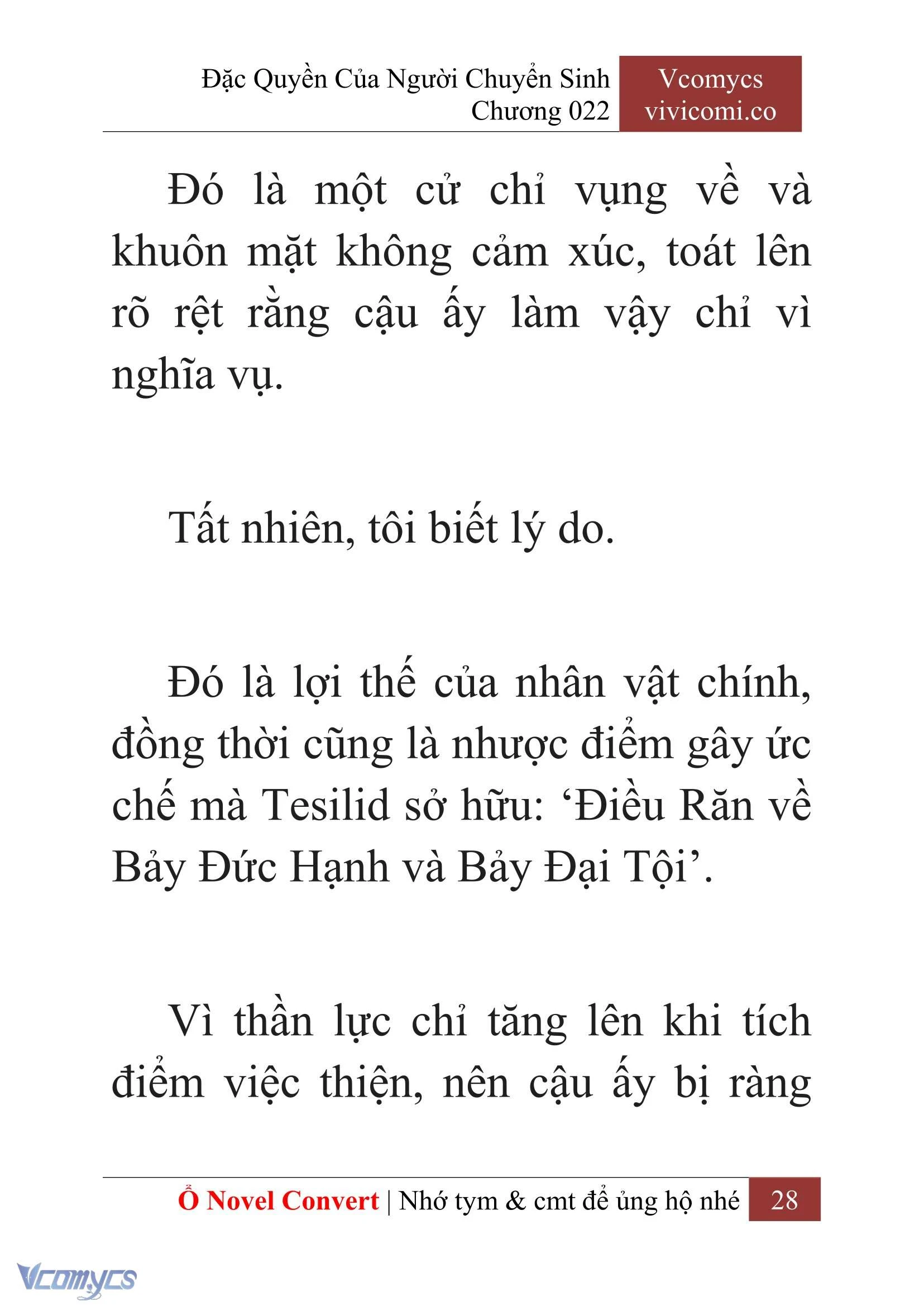 [Novel] Đặc Quyền Của Người Chuyển Sinh Chapter  22 - 30