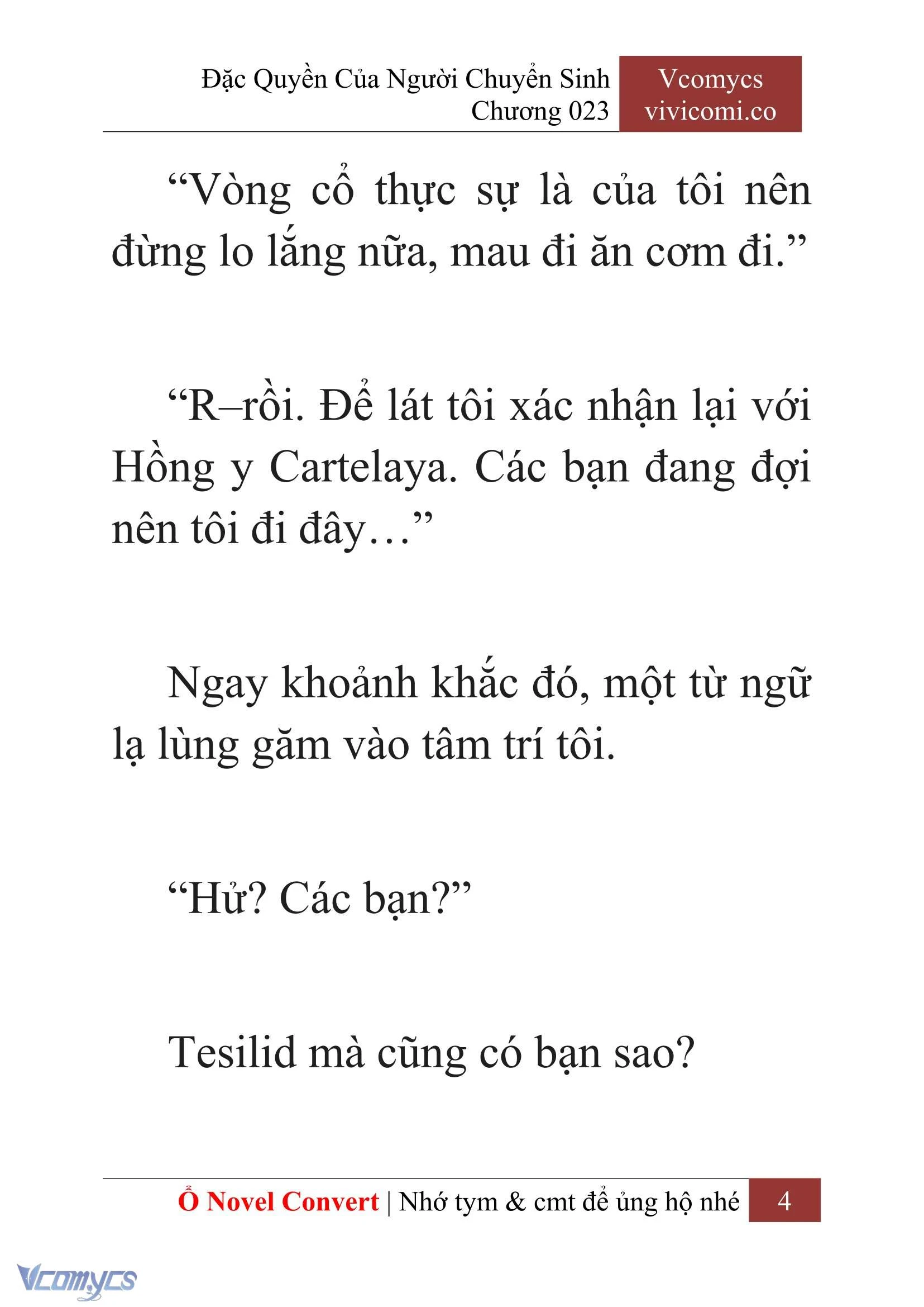 [Novel] Đặc Quyền Của Người Chuyển Sinh Chapter  23 - 6