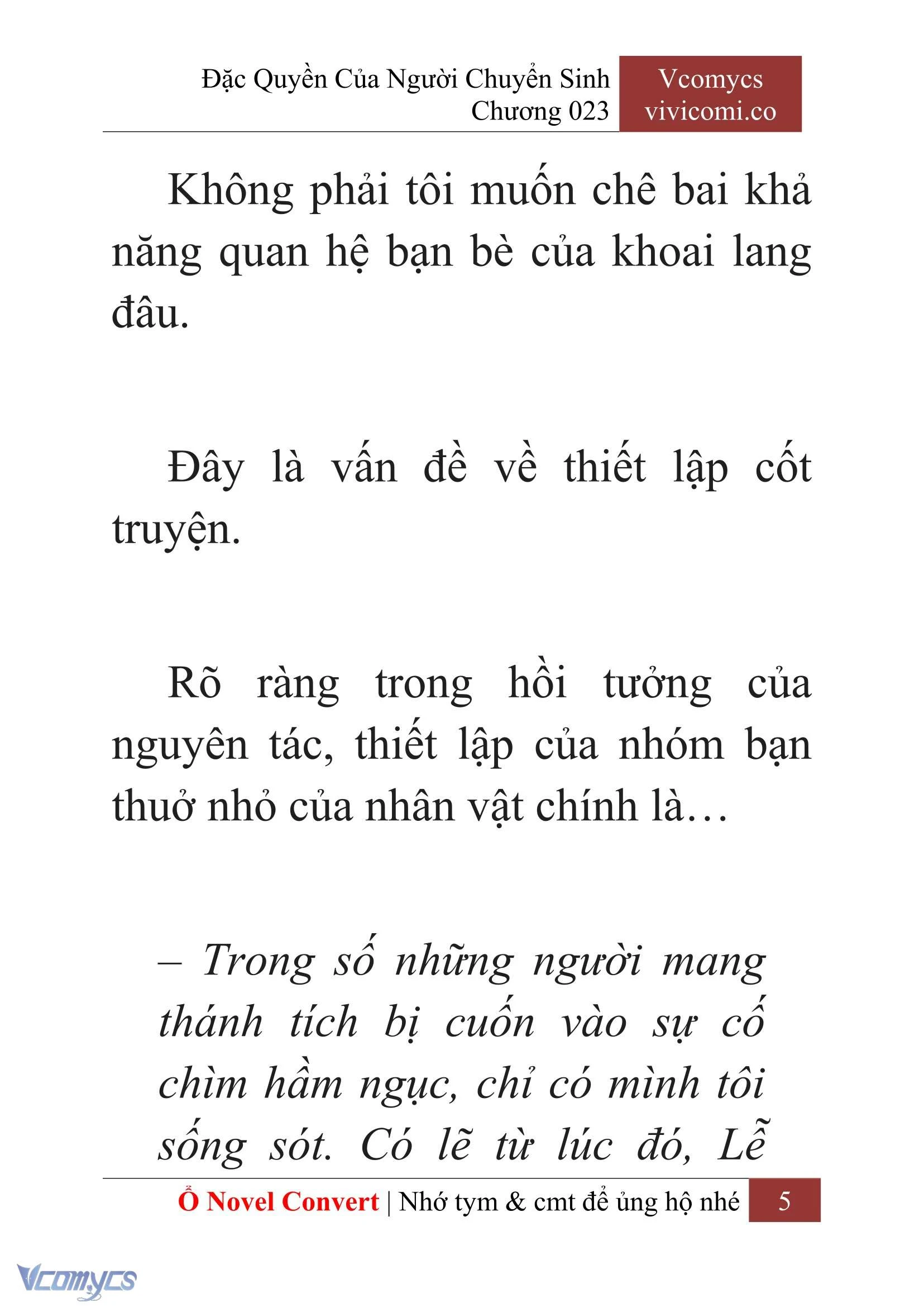 [Novel] Đặc Quyền Của Người Chuyển Sinh Chapter  23 - 7