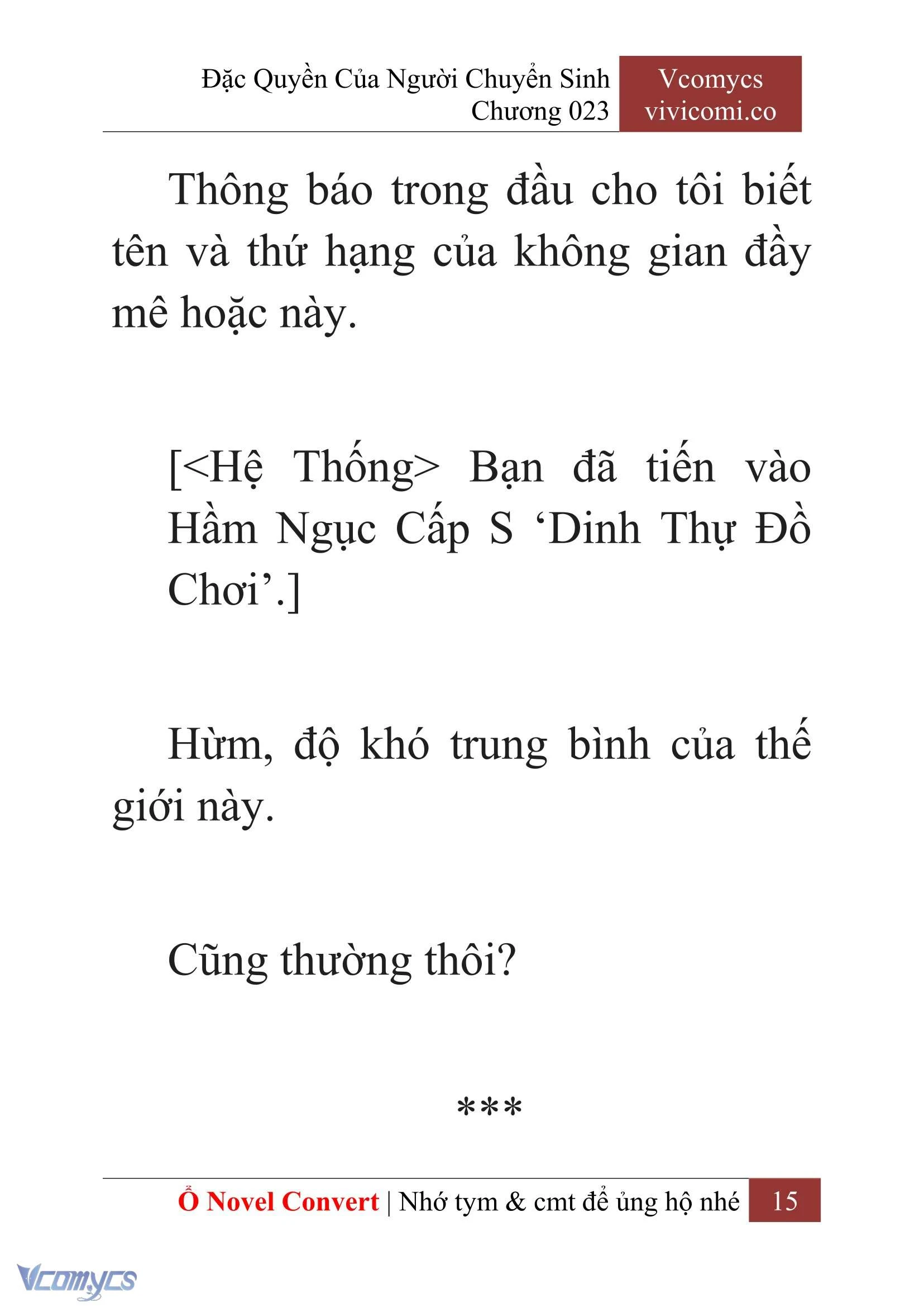 [Novel] Đặc Quyền Của Người Chuyển Sinh Chapter  23 - 17