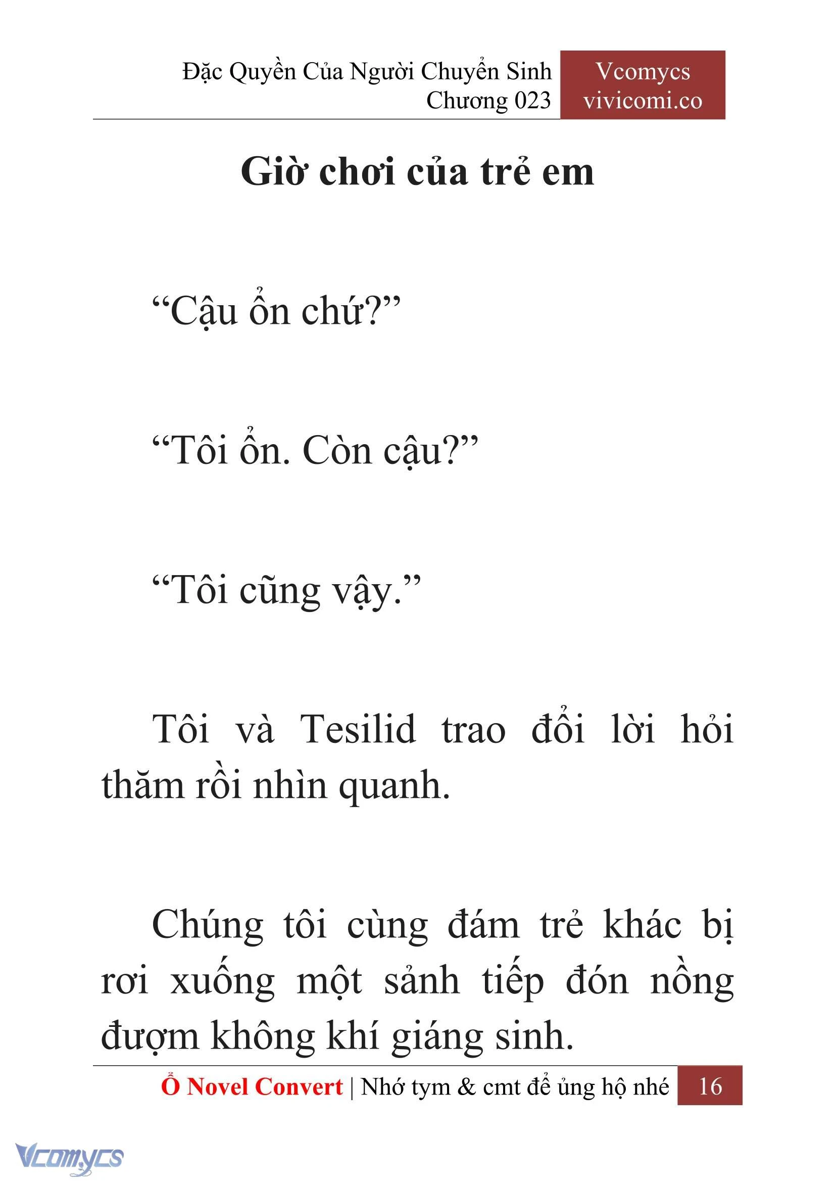 [Novel] Đặc Quyền Của Người Chuyển Sinh Chapter  23 - 18