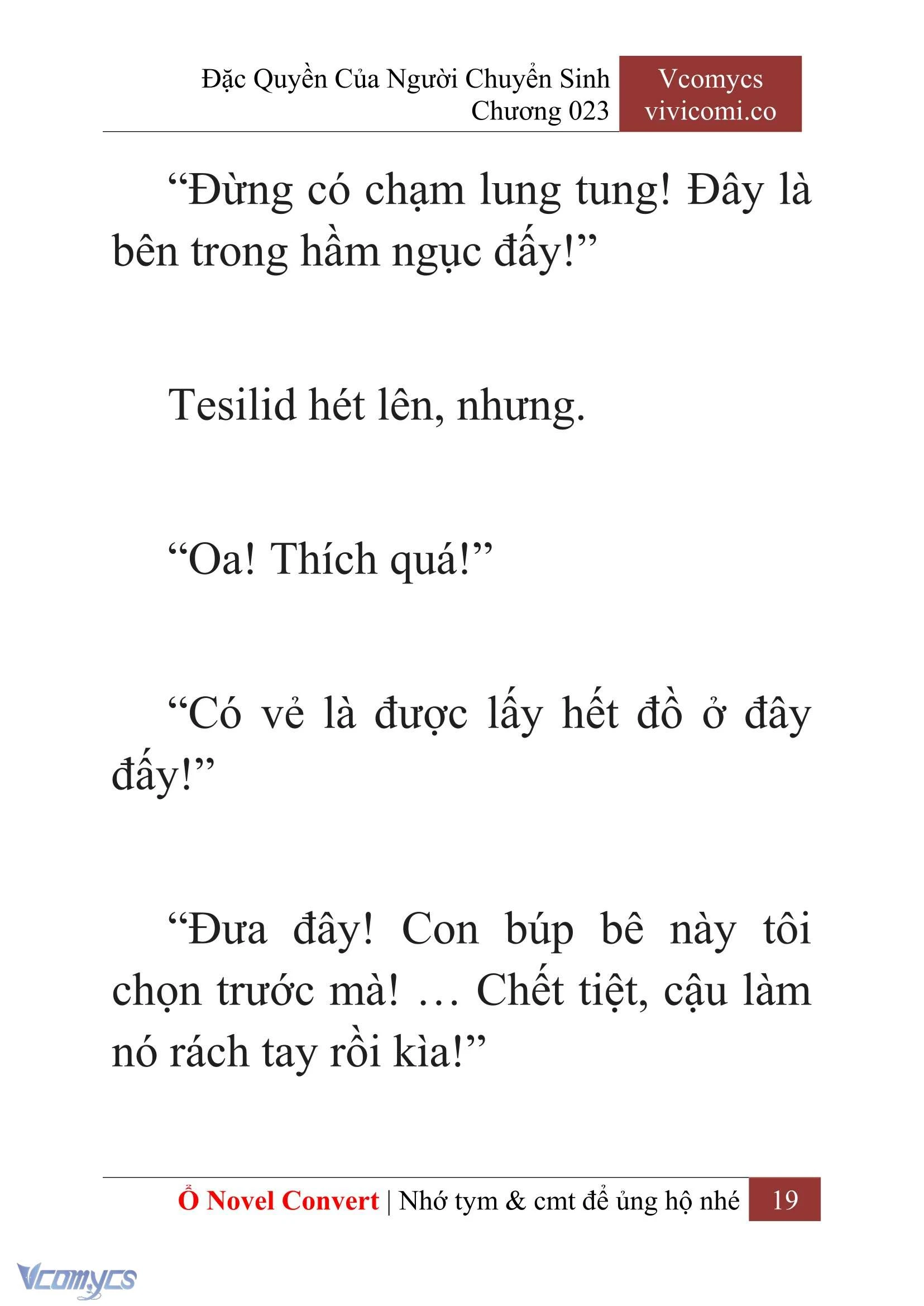 [Novel] Đặc Quyền Của Người Chuyển Sinh Chapter  23 - 21
