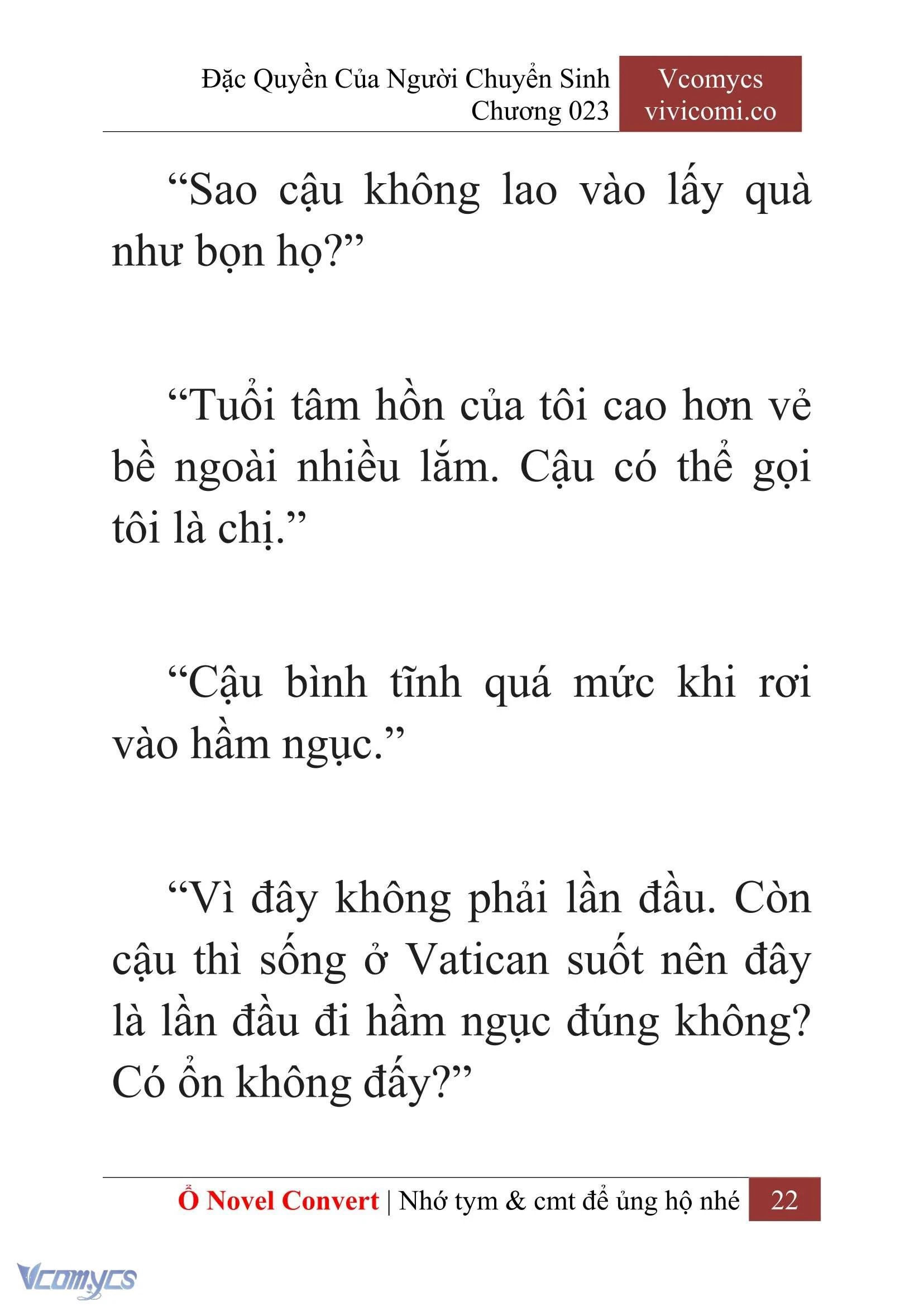 [Novel] Đặc Quyền Của Người Chuyển Sinh Chapter  23 - 24