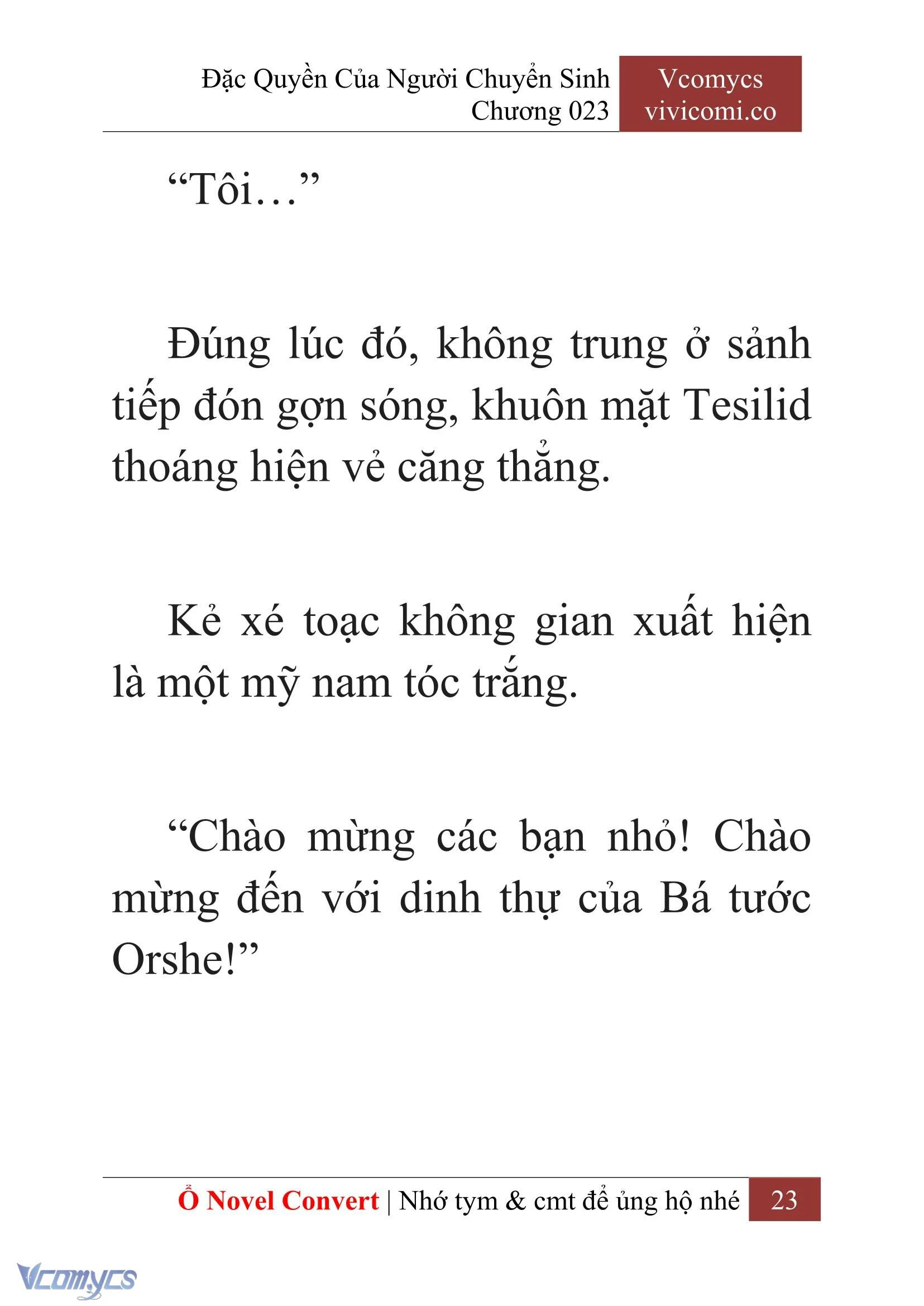 [Novel] Đặc Quyền Của Người Chuyển Sinh Chapter  23 - 25