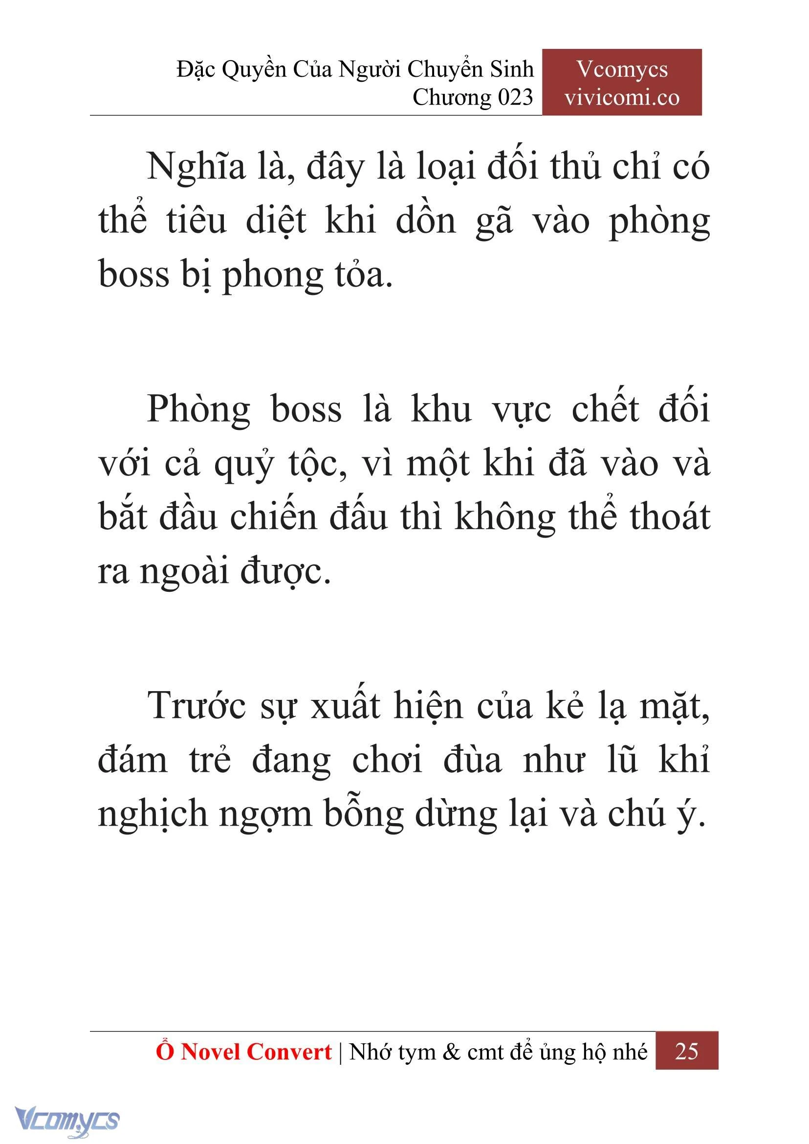[Novel] Đặc Quyền Của Người Chuyển Sinh Chapter  23 - 27