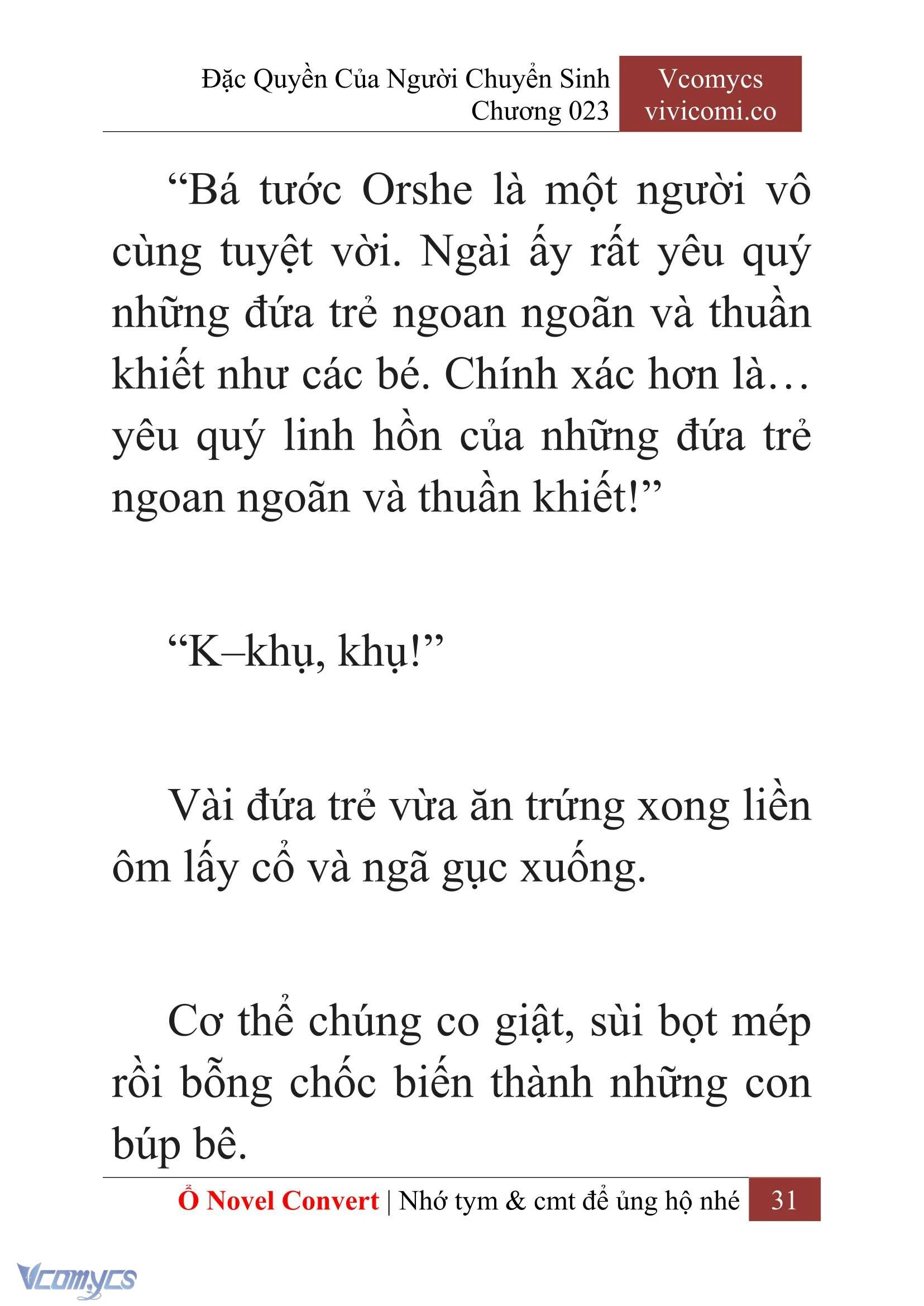 [Novel] Đặc Quyền Của Người Chuyển Sinh Chapter  23 - 33