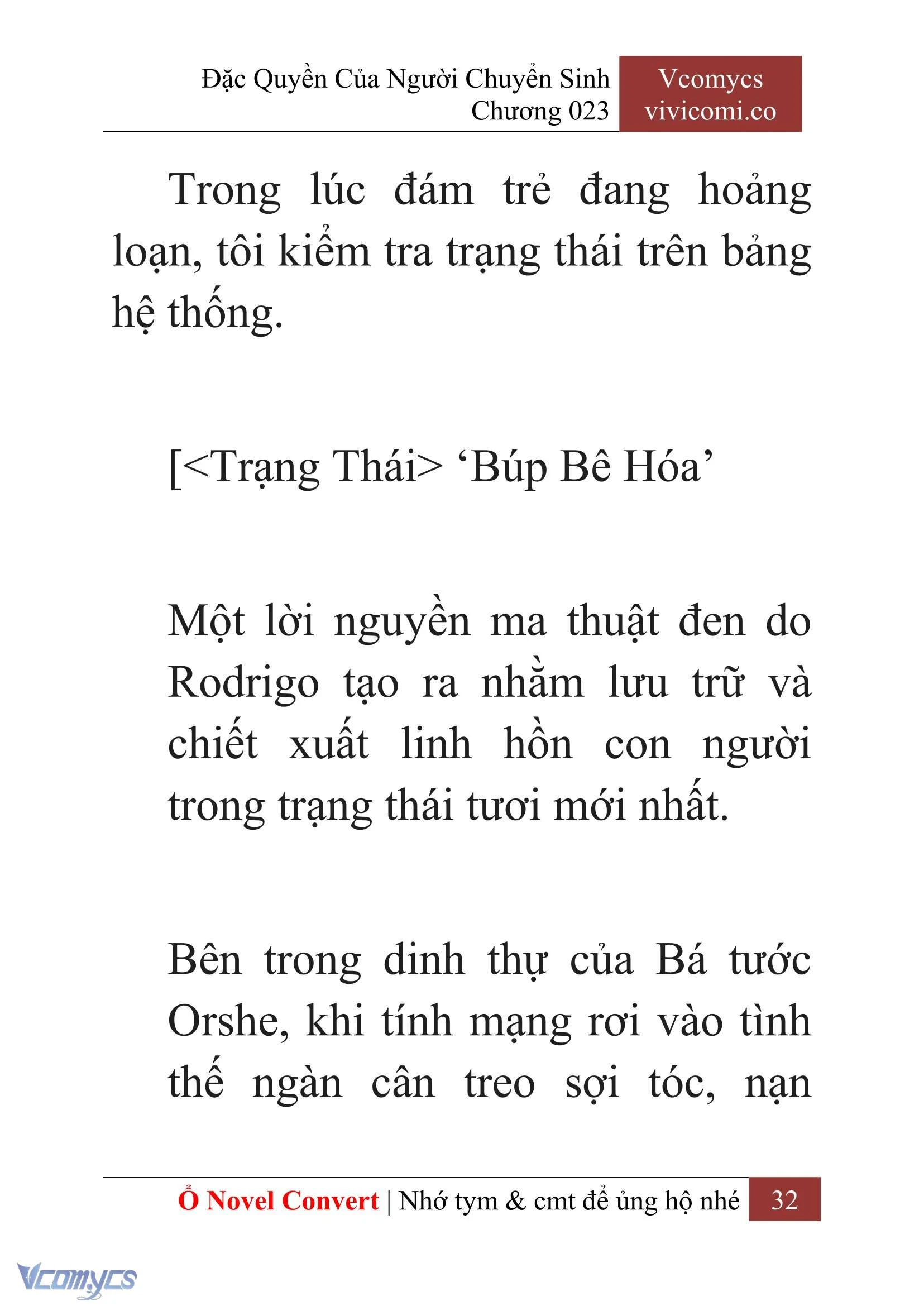 [Novel] Đặc Quyền Của Người Chuyển Sinh Chapter  23 - 34