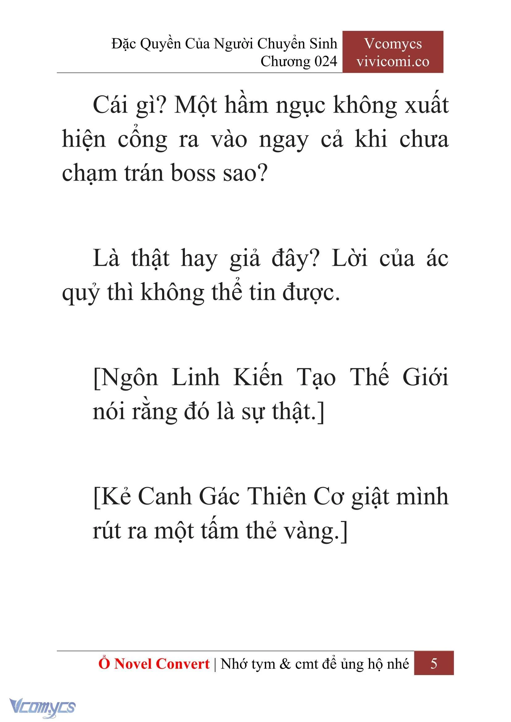[Novel] Đặc Quyền Của Người Chuyển Sinh Chapter  24 - 7