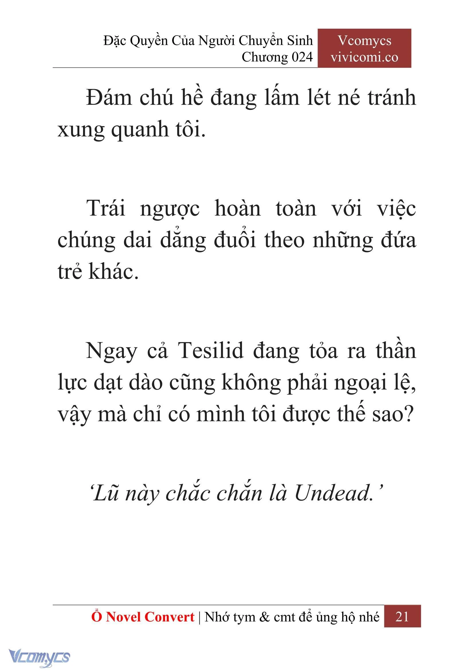 [Novel] Đặc Quyền Của Người Chuyển Sinh Chapter  24 - 23