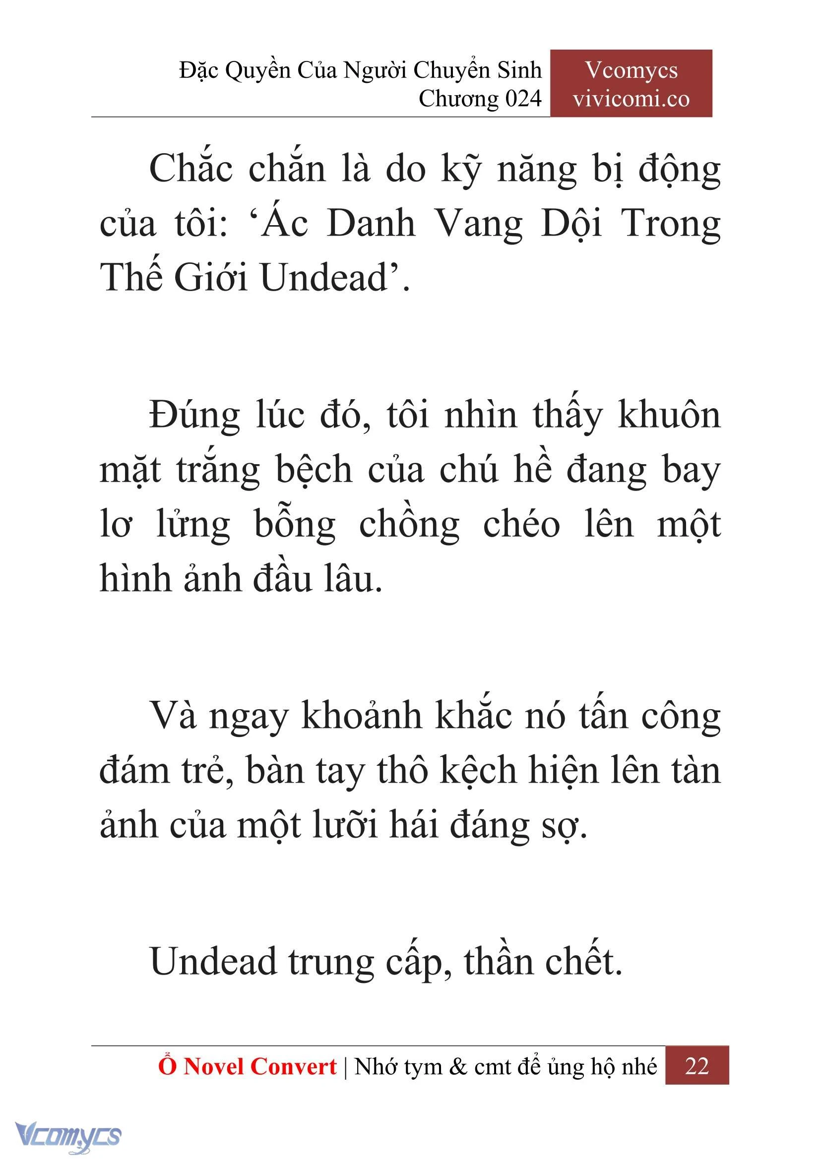 [Novel] Đặc Quyền Của Người Chuyển Sinh Chapter  24 - 24