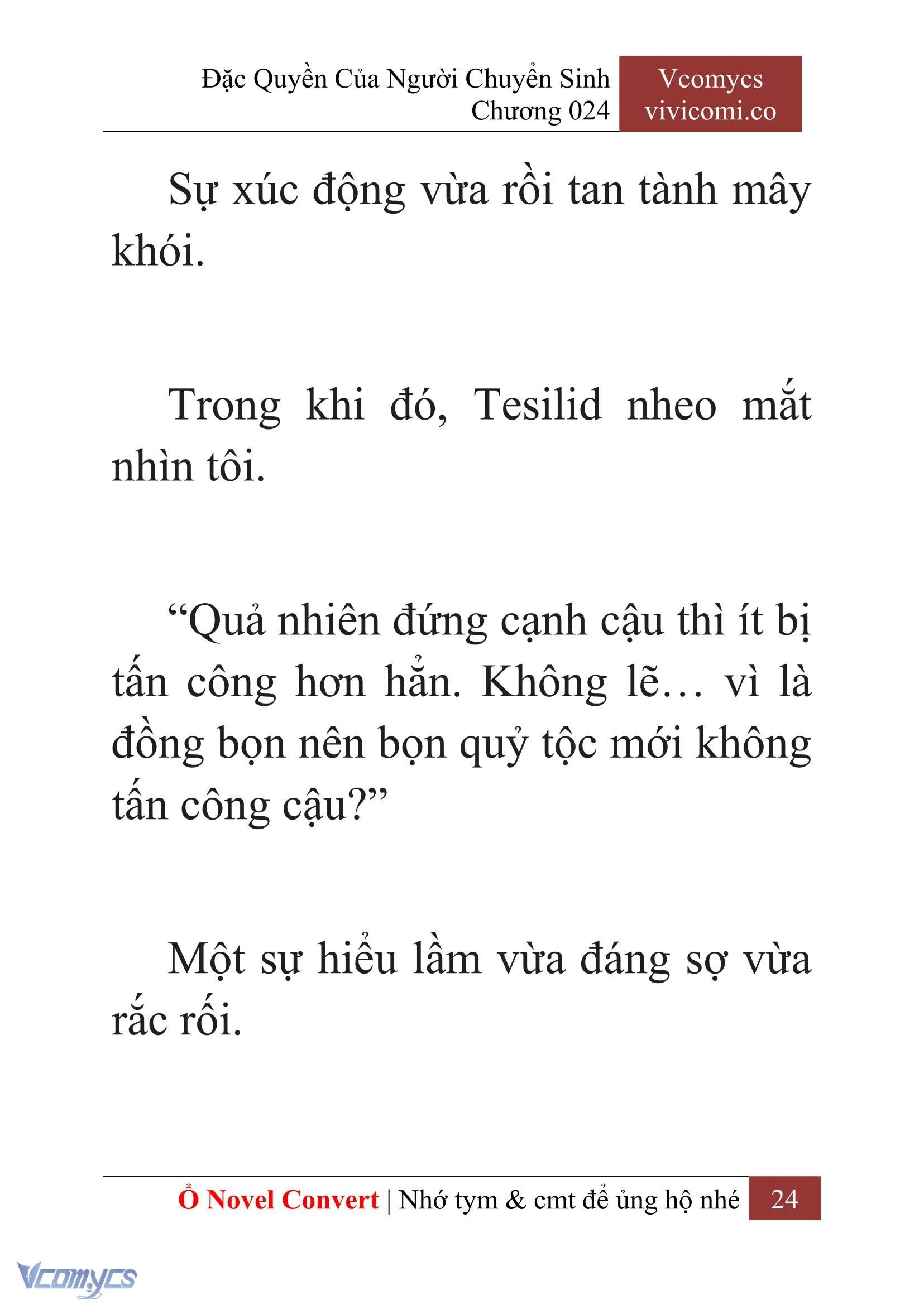 [Novel] Đặc Quyền Của Người Chuyển Sinh Chapter  24 - 26