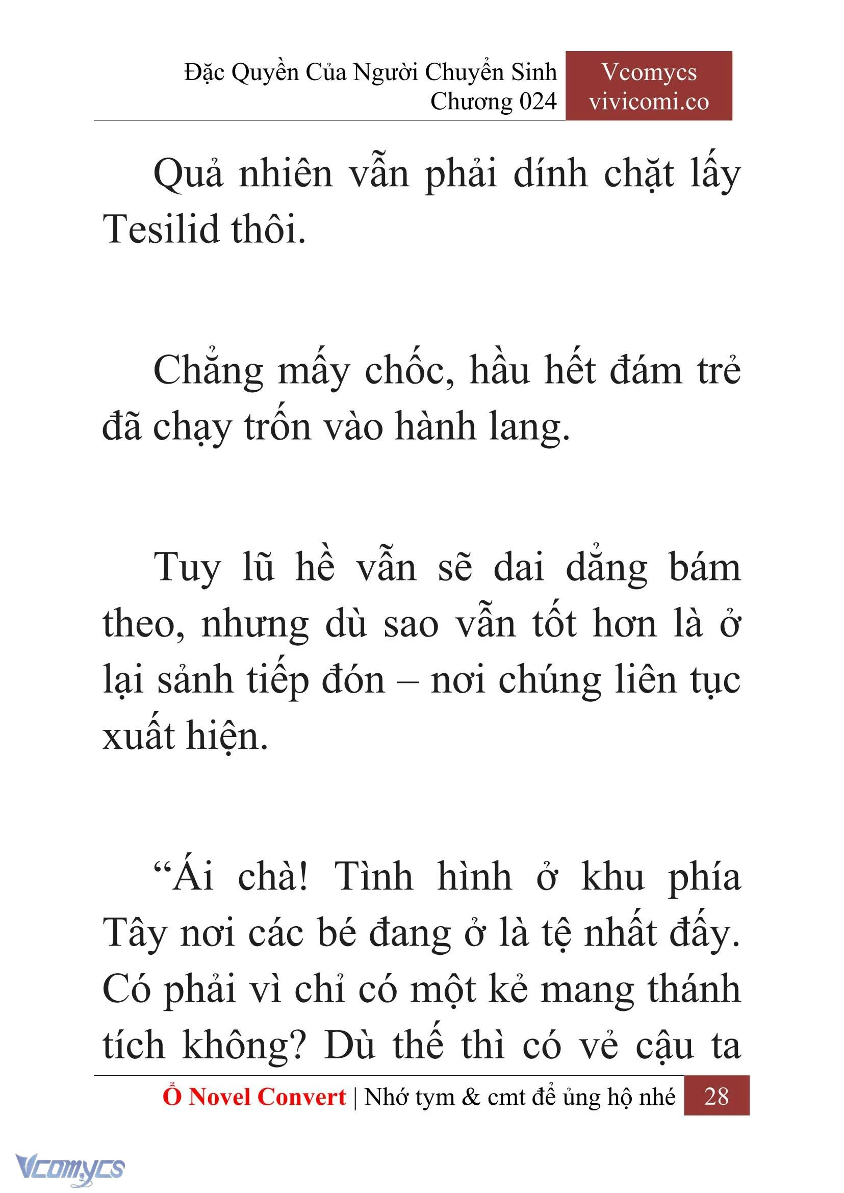 [Novel] Đặc Quyền Của Người Chuyển Sinh Chapter  24 - 30