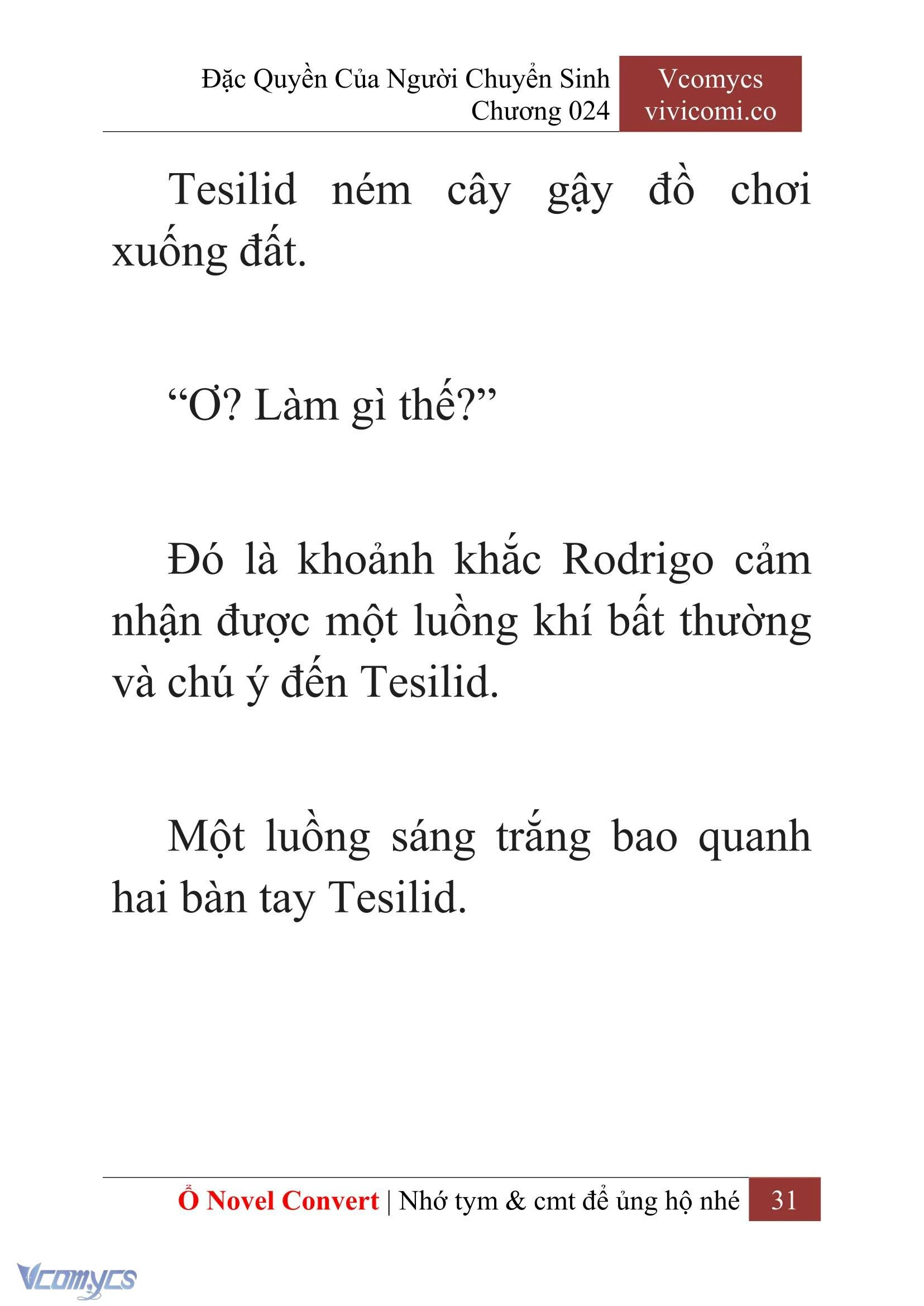 [Novel] Đặc Quyền Của Người Chuyển Sinh Chapter  24 - 33