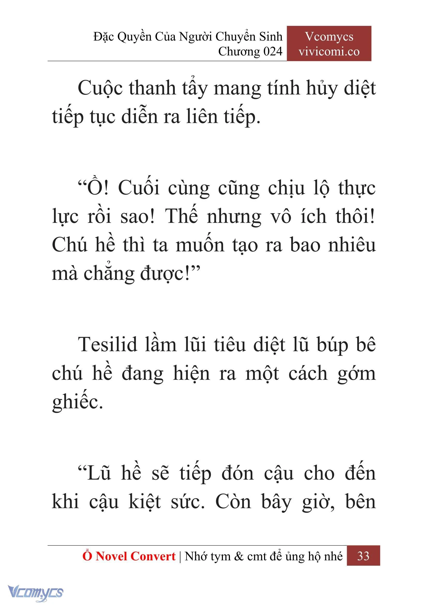 [Novel] Đặc Quyền Của Người Chuyển Sinh Chapter  24 - 35