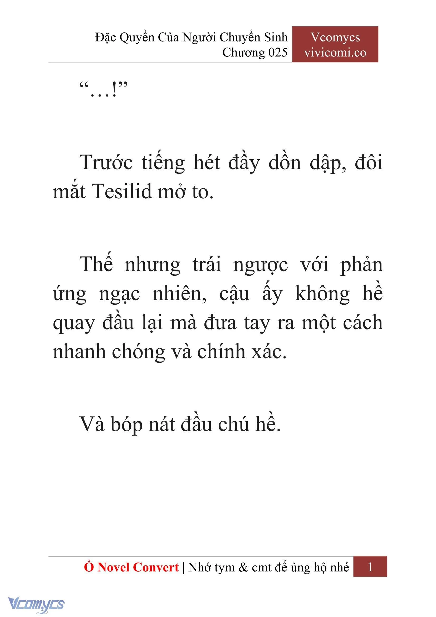 [Novel] Đặc Quyền Của Người Chuyển Sinh Chapter  25 - 3
