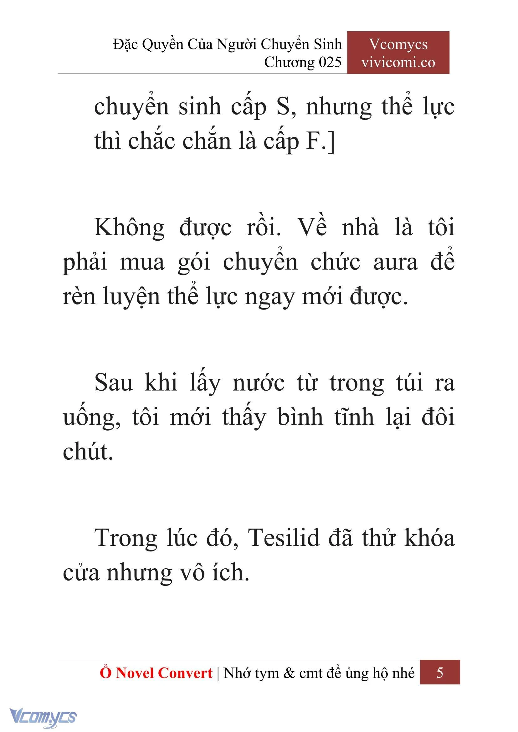 [Novel] Đặc Quyền Của Người Chuyển Sinh Chapter  25 - 7