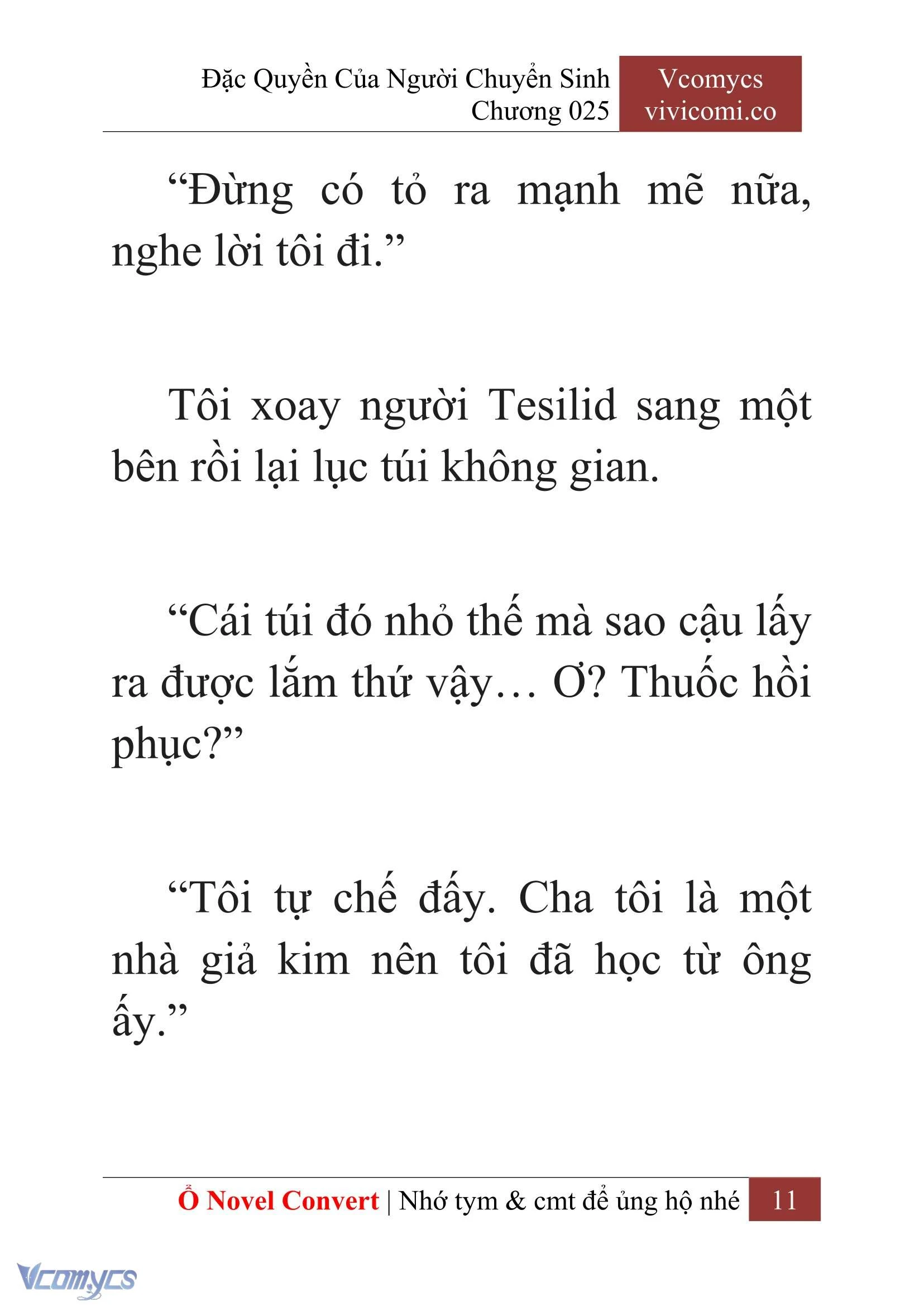 [Novel] Đặc Quyền Của Người Chuyển Sinh Chapter  25 - 13