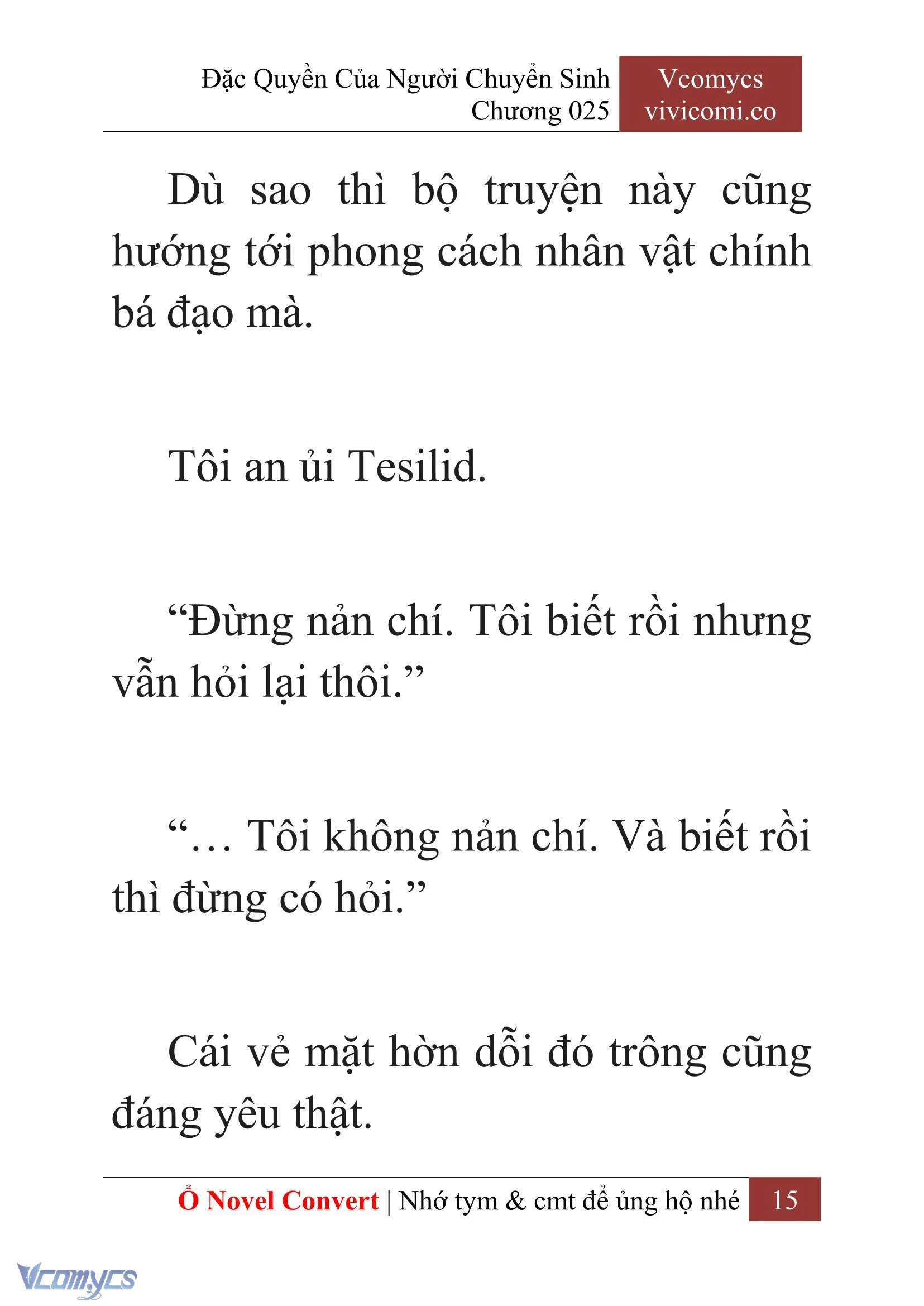 [Novel] Đặc Quyền Của Người Chuyển Sinh Chapter  25 - 17