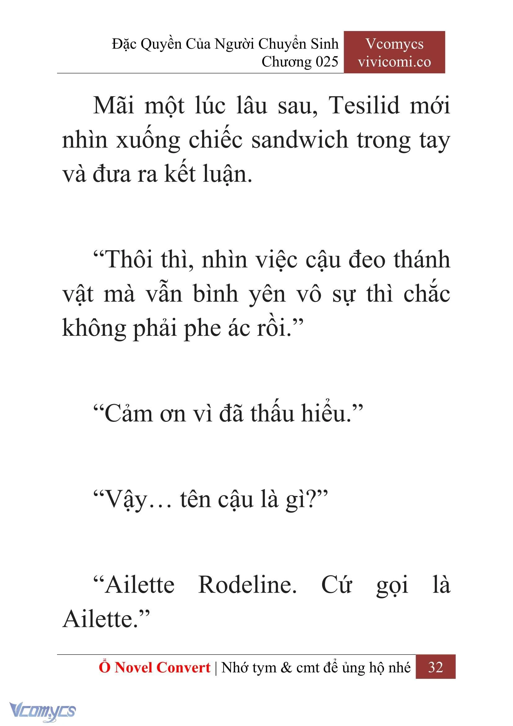 [Novel] Đặc Quyền Của Người Chuyển Sinh Chapter  25 - 34