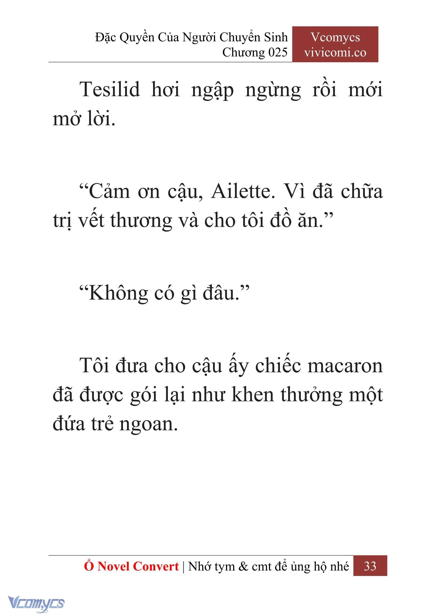 [Novel] Đặc Quyền Của Người Chuyển Sinh Chapter  25 - 35