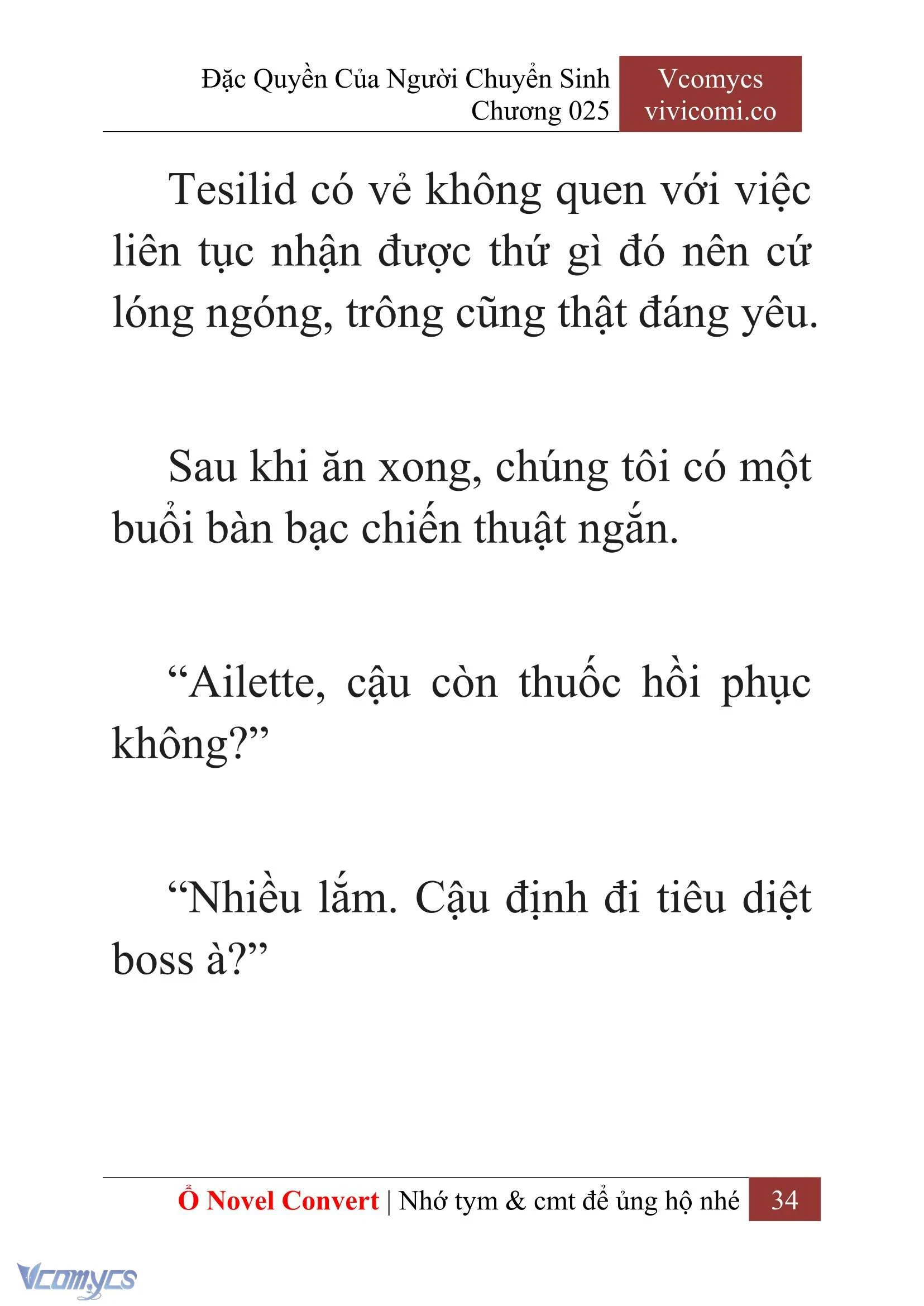 [Novel] Đặc Quyền Của Người Chuyển Sinh Chapter  25 - 36