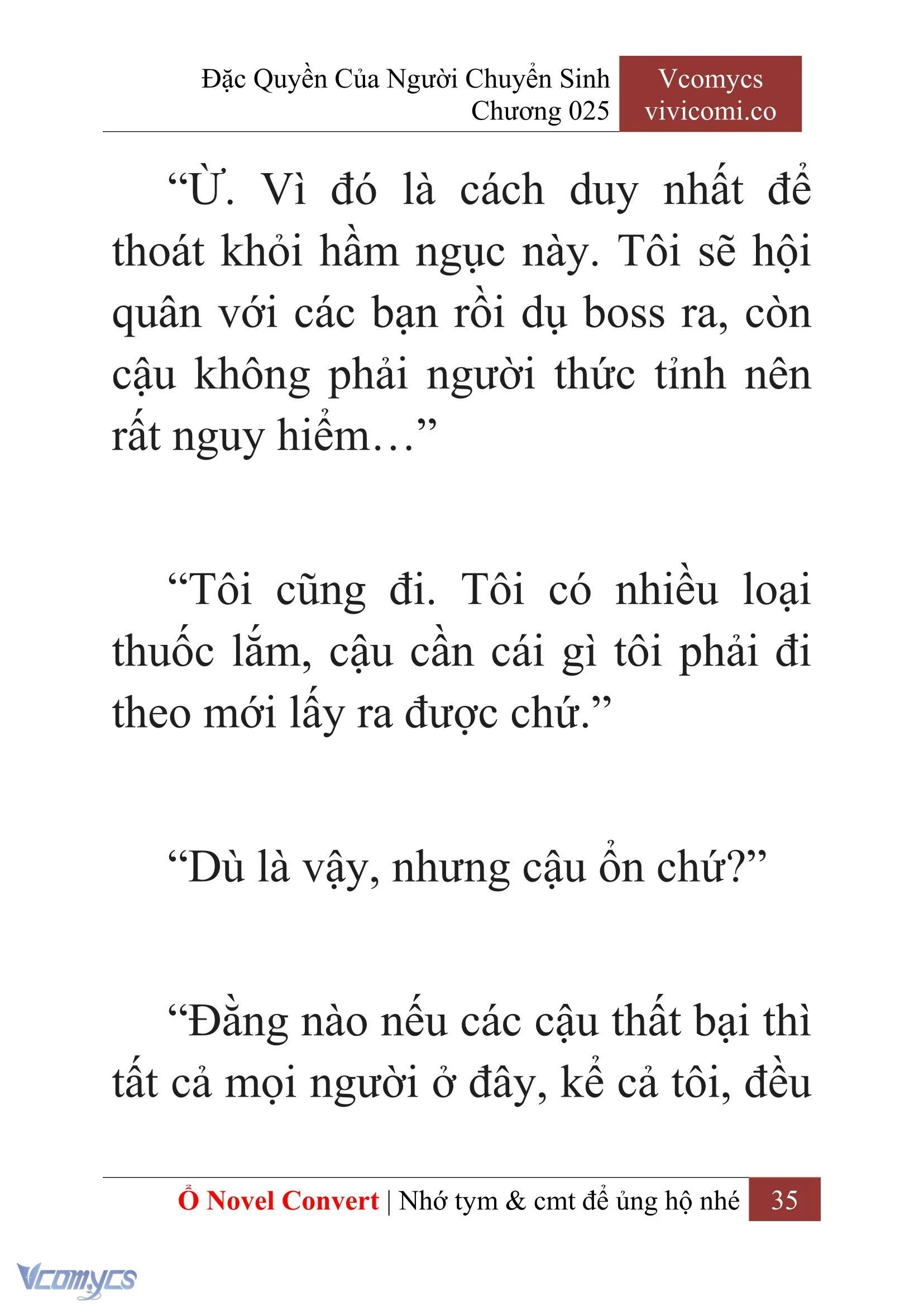 [Novel] Đặc Quyền Của Người Chuyển Sinh Chapter  25 - 37