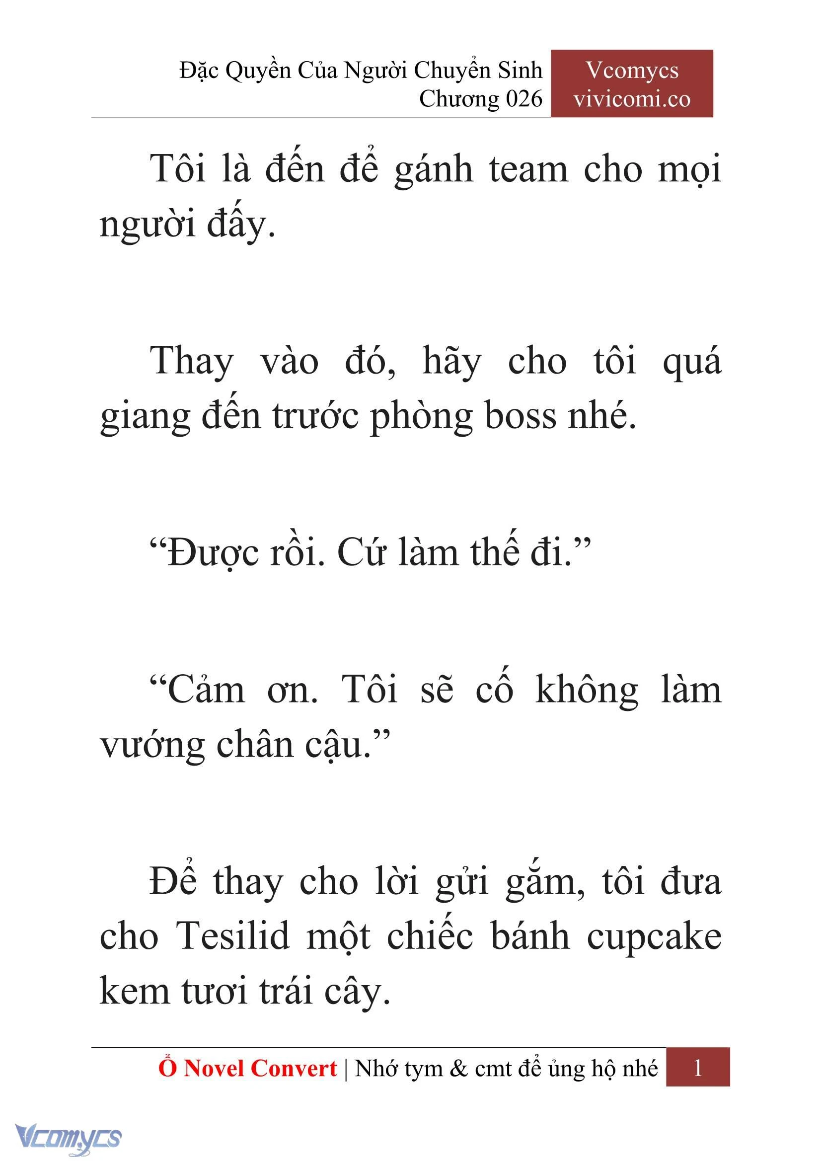 [Novel] Đặc Quyền Của Người Chuyển Sinh Chapter  26 - 3