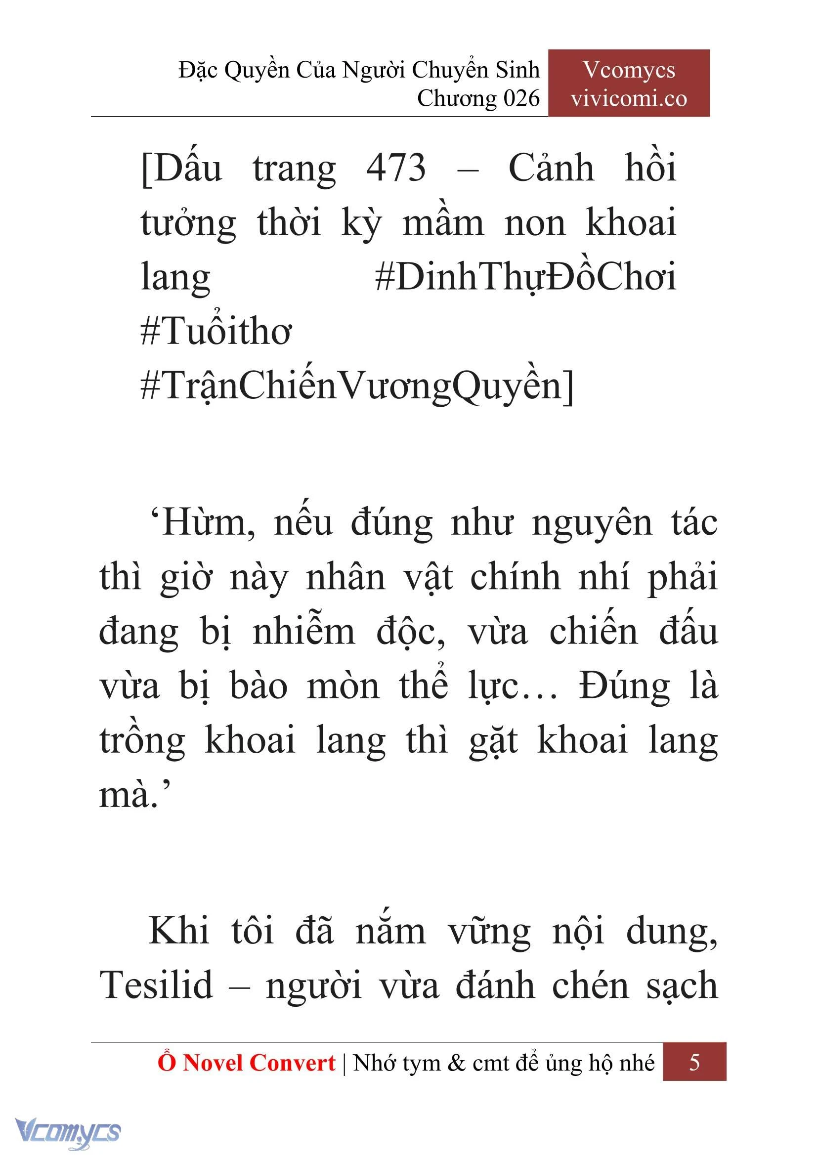 [Novel] Đặc Quyền Của Người Chuyển Sinh Chapter  26 - 7