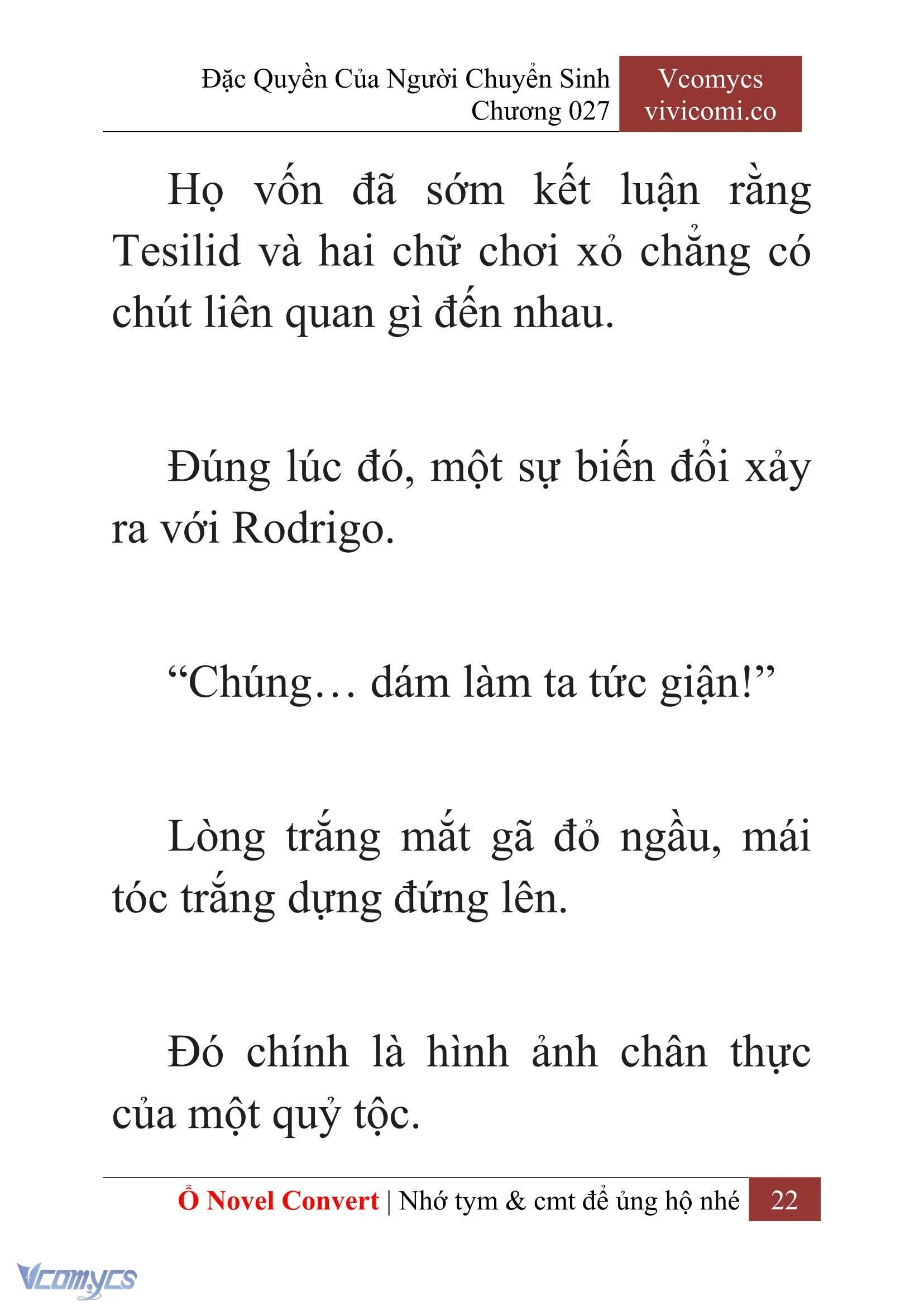 [Novel] Đặc Quyền Của Người Chuyển Sinh Chapter  27 - 24