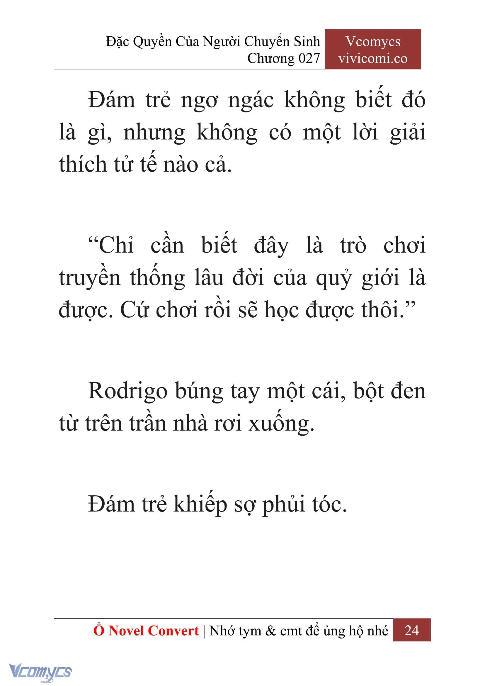 [Novel] Đặc Quyền Của Người Chuyển Sinh Chapter  27 - 26
