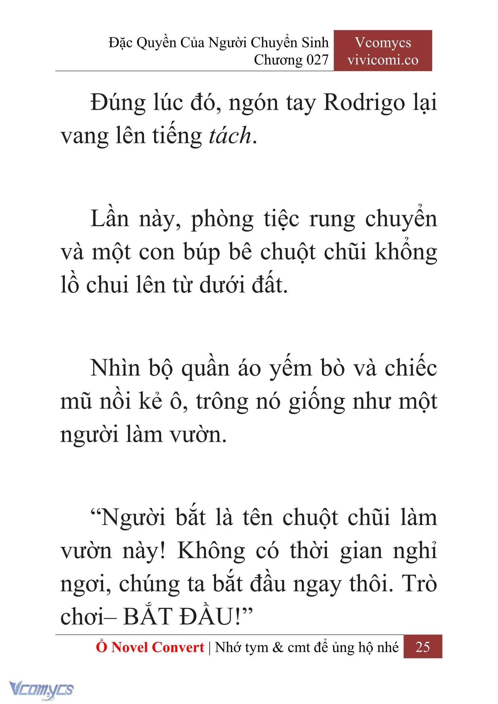 [Novel] Đặc Quyền Của Người Chuyển Sinh Chapter  27 - 27
