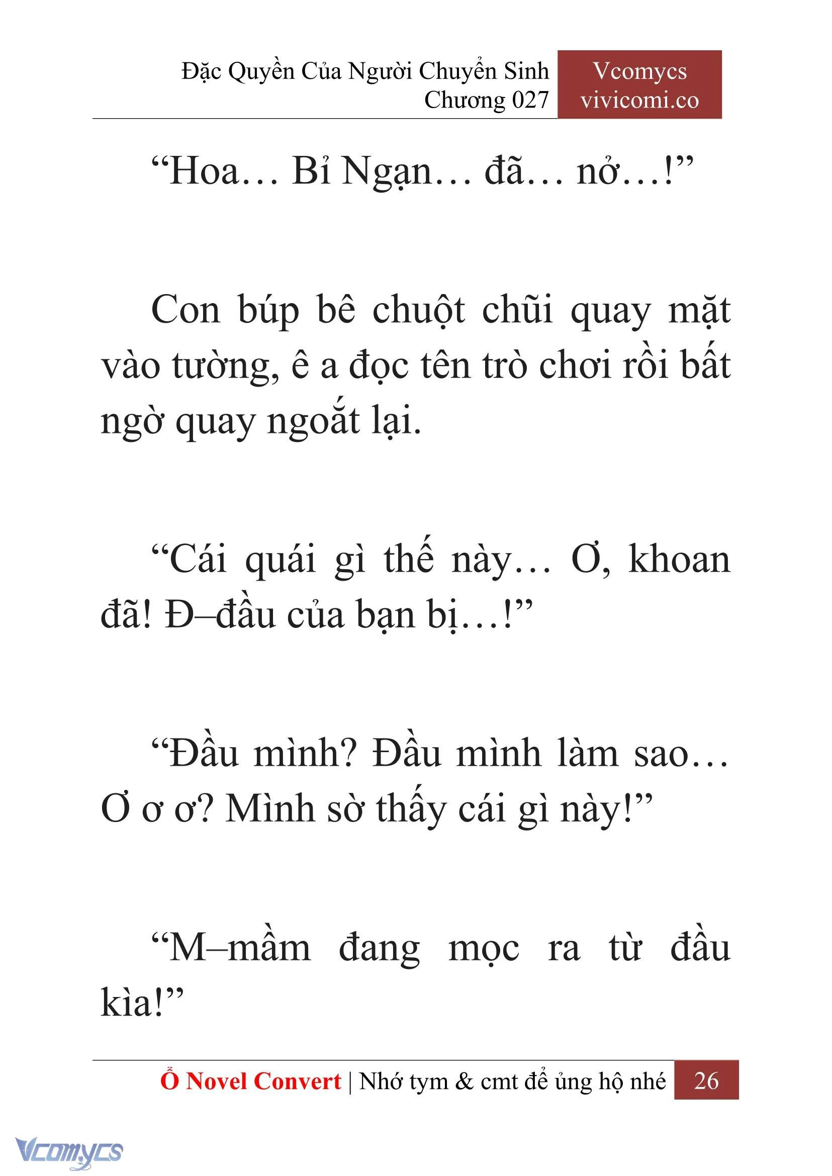 [Novel] Đặc Quyền Của Người Chuyển Sinh Chapter  27 - 28