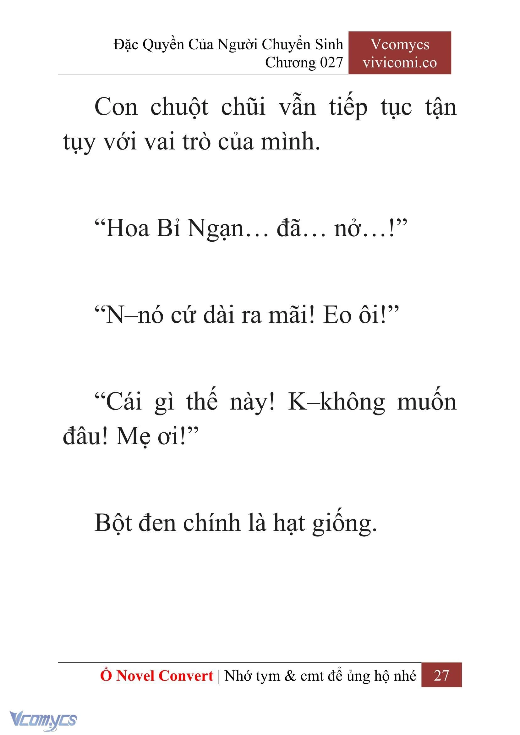 [Novel] Đặc Quyền Của Người Chuyển Sinh Chapter  27 - 29