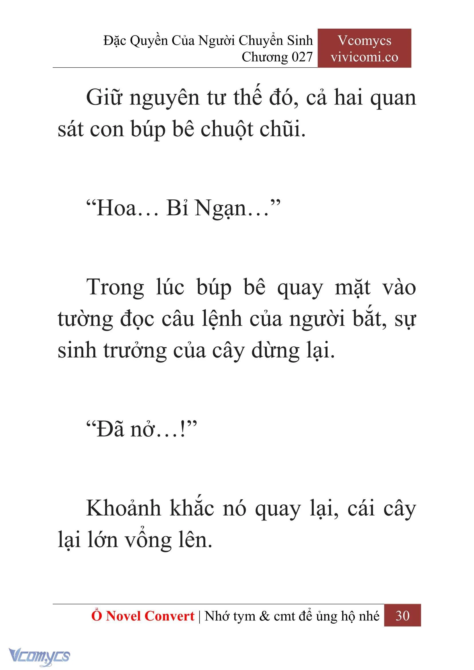 [Novel] Đặc Quyền Của Người Chuyển Sinh Chapter  27 - 32