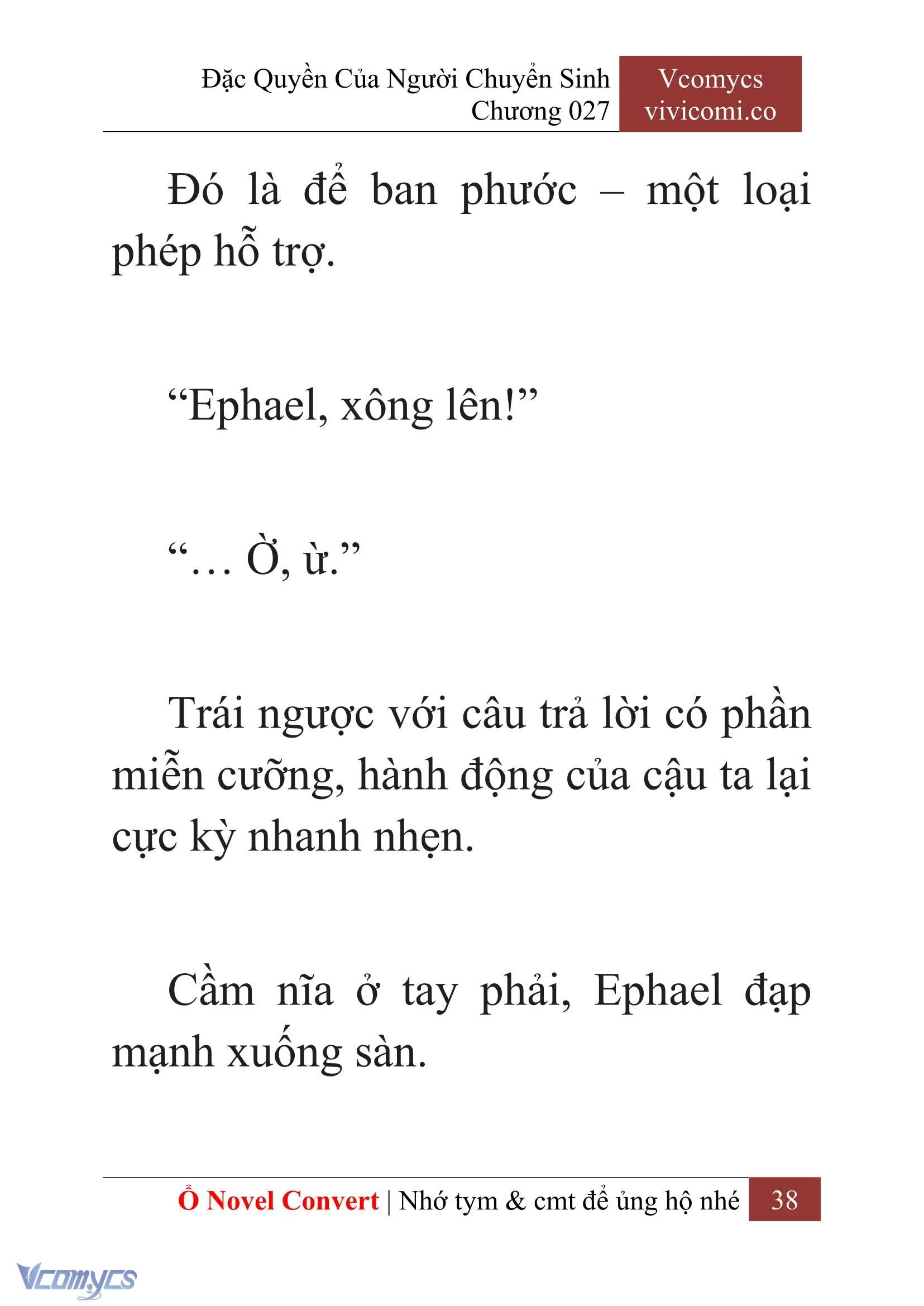 [Novel] Đặc Quyền Của Người Chuyển Sinh Chapter  27 - 40