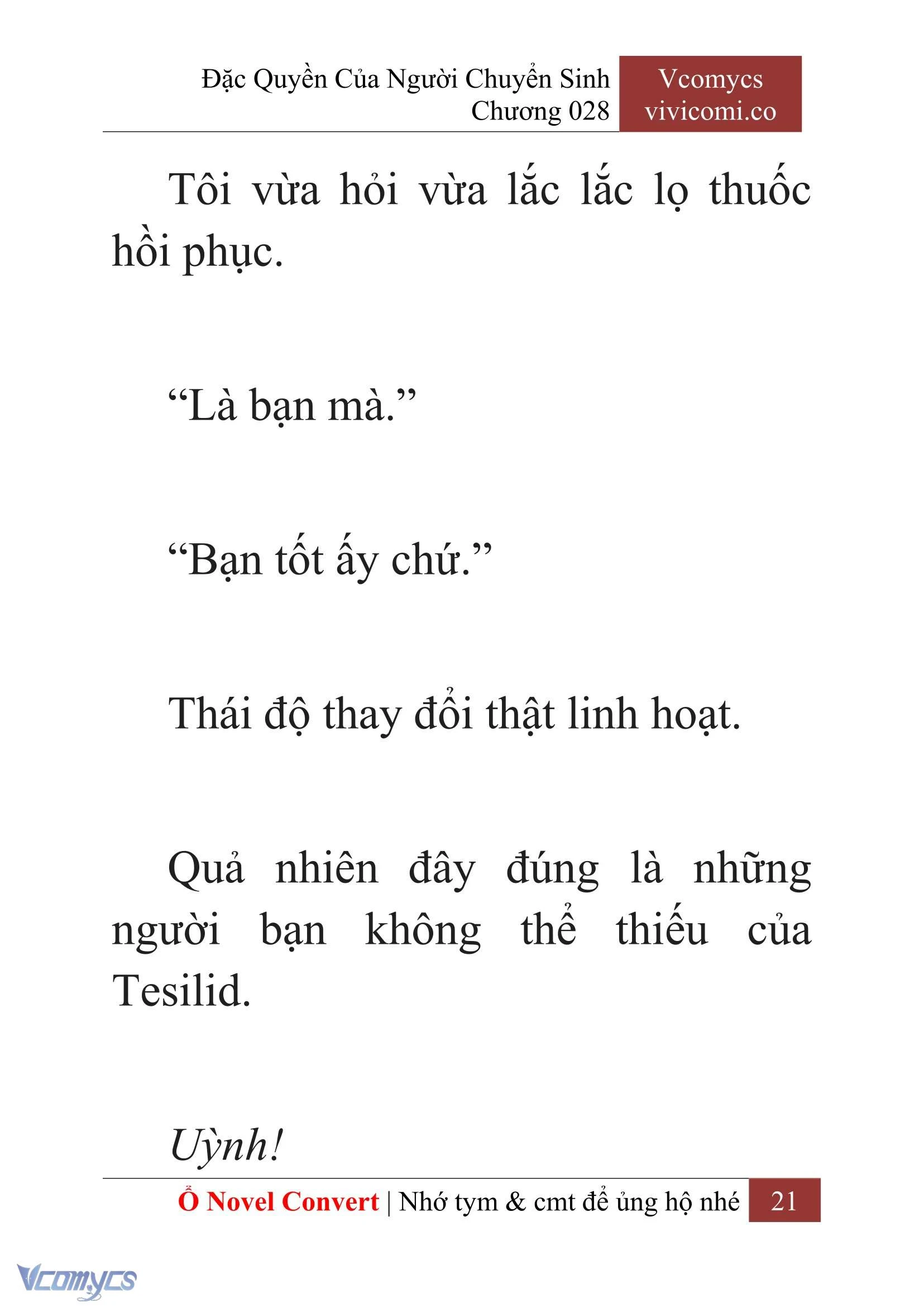 [Novel] Đặc Quyền Của Người Chuyển Sinh Chapter  28 - 23