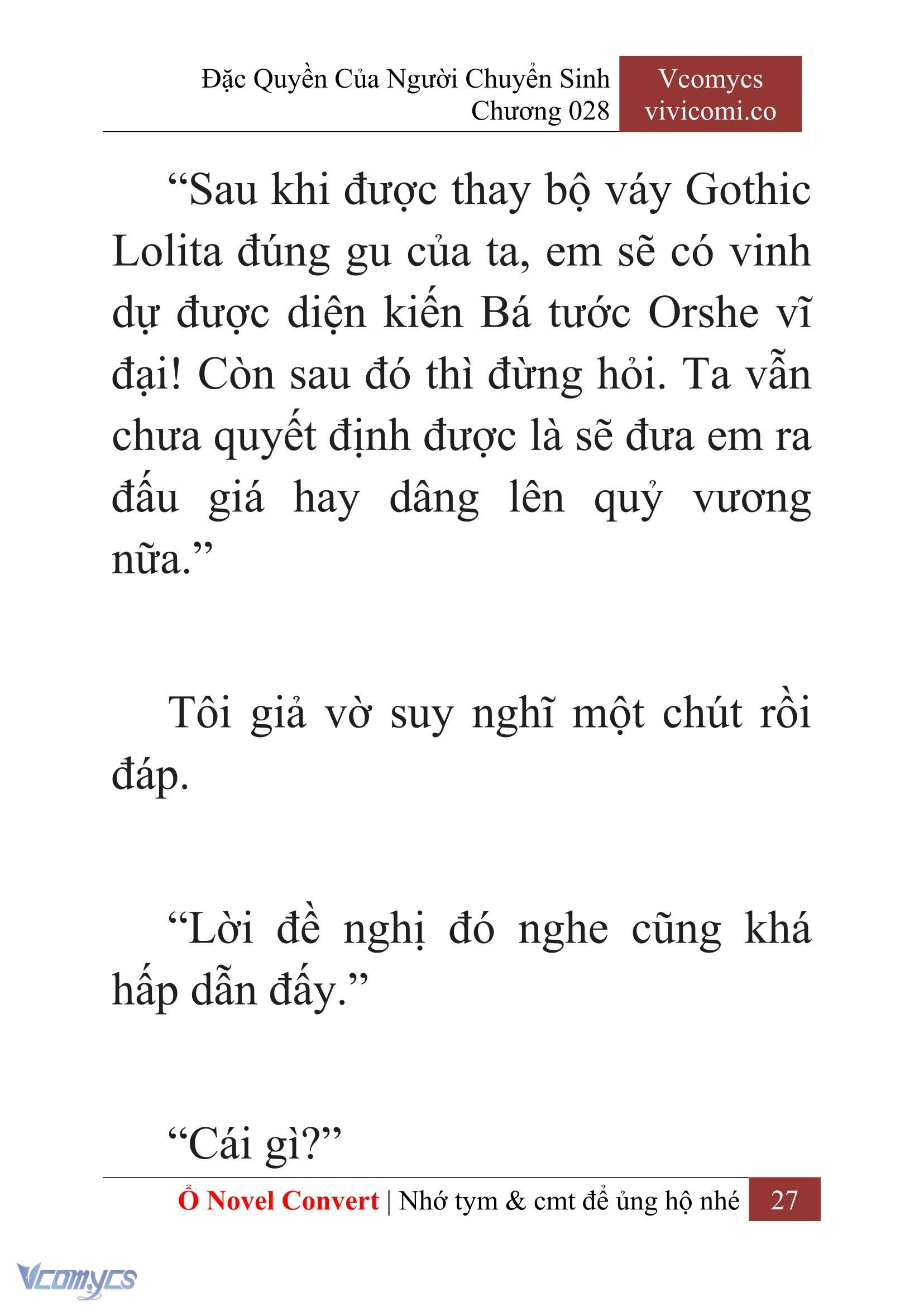 [Novel] Đặc Quyền Của Người Chuyển Sinh Chapter  28 - 29