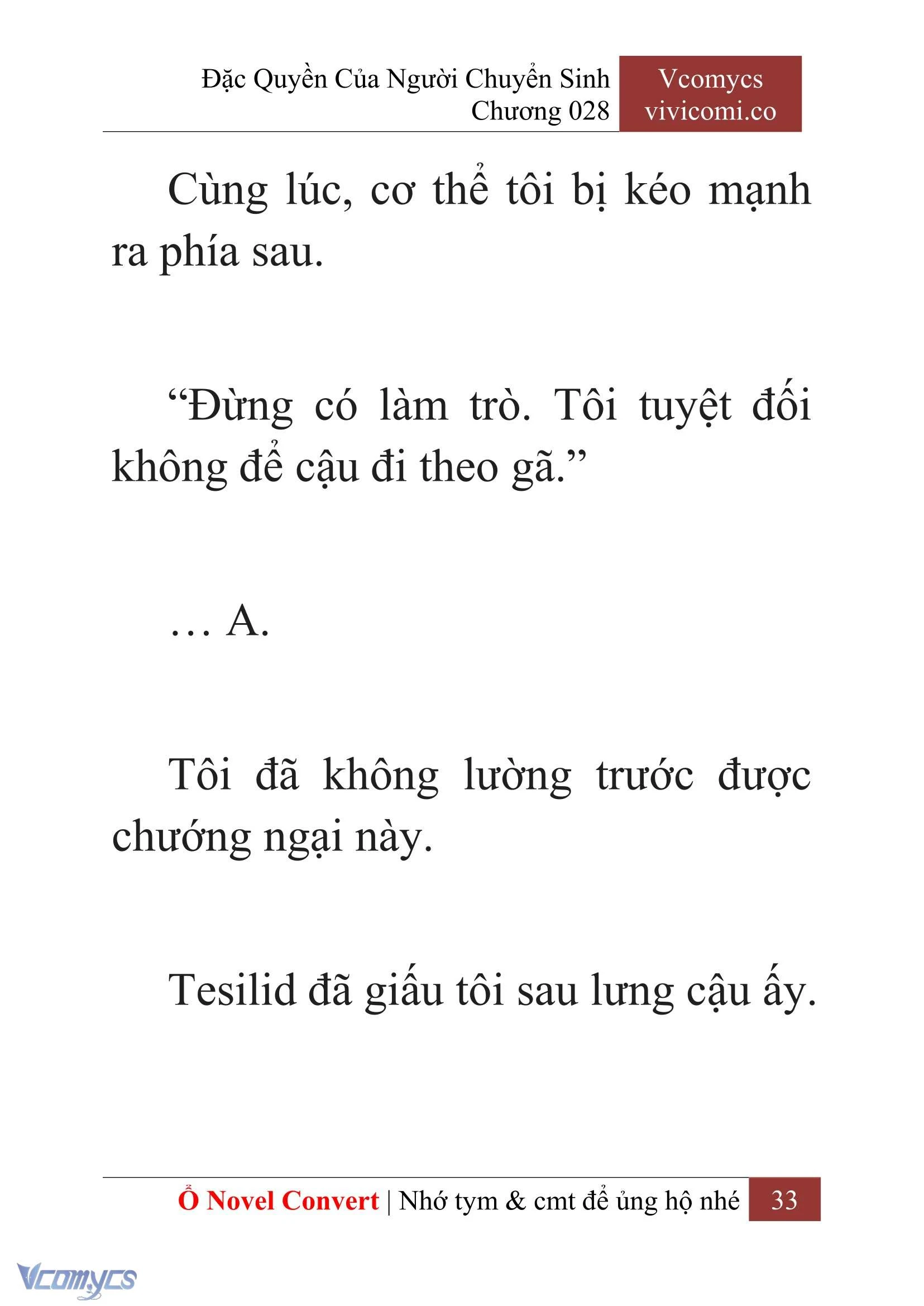 [Novel] Đặc Quyền Của Người Chuyển Sinh Chapter  28 - 35