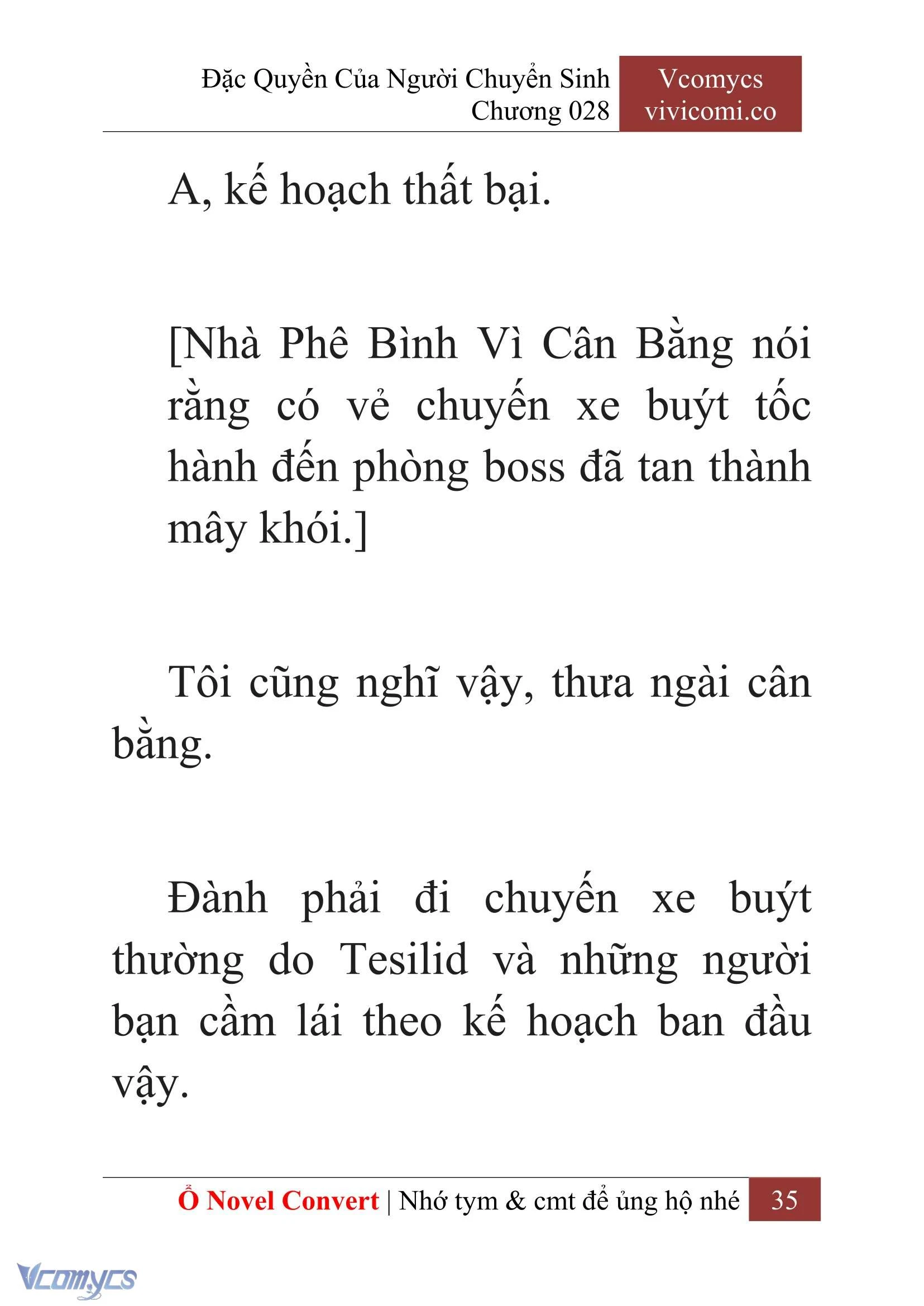 [Novel] Đặc Quyền Của Người Chuyển Sinh Chapter  28 - 37