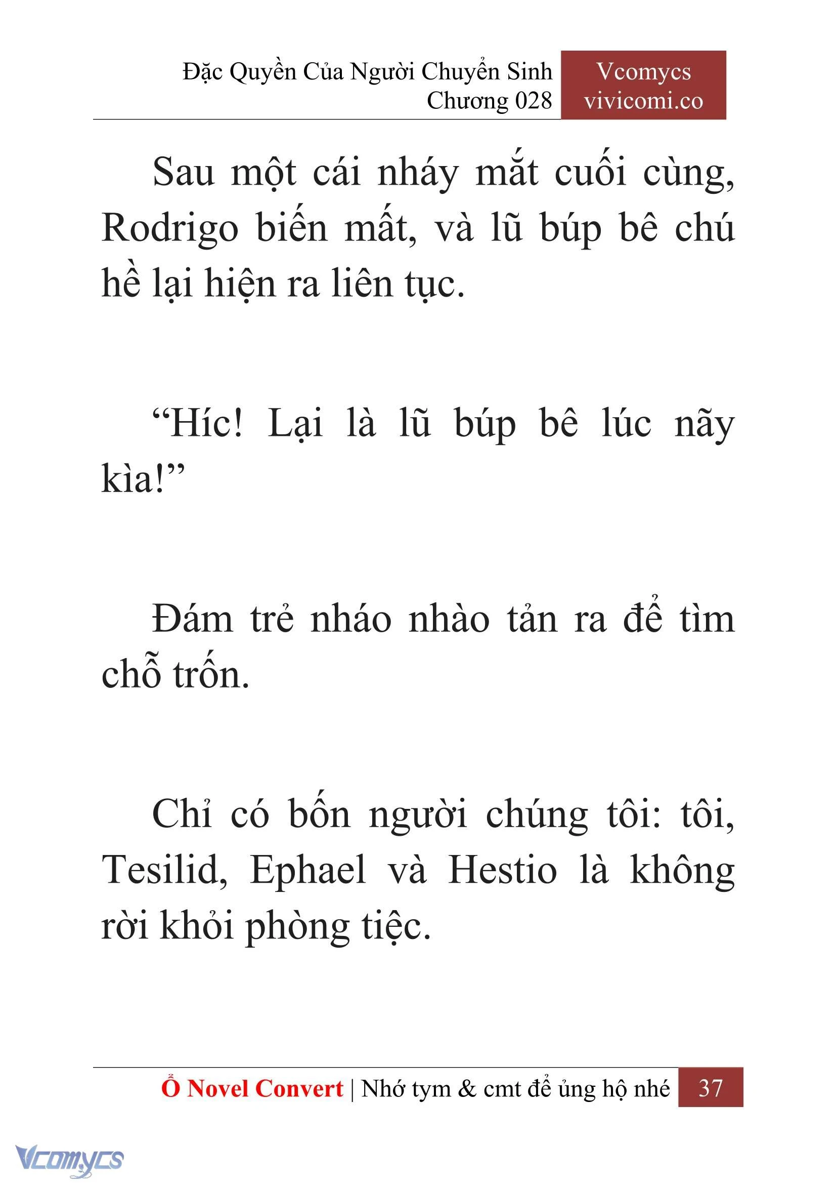 [Novel] Đặc Quyền Của Người Chuyển Sinh Chapter  28 - 39